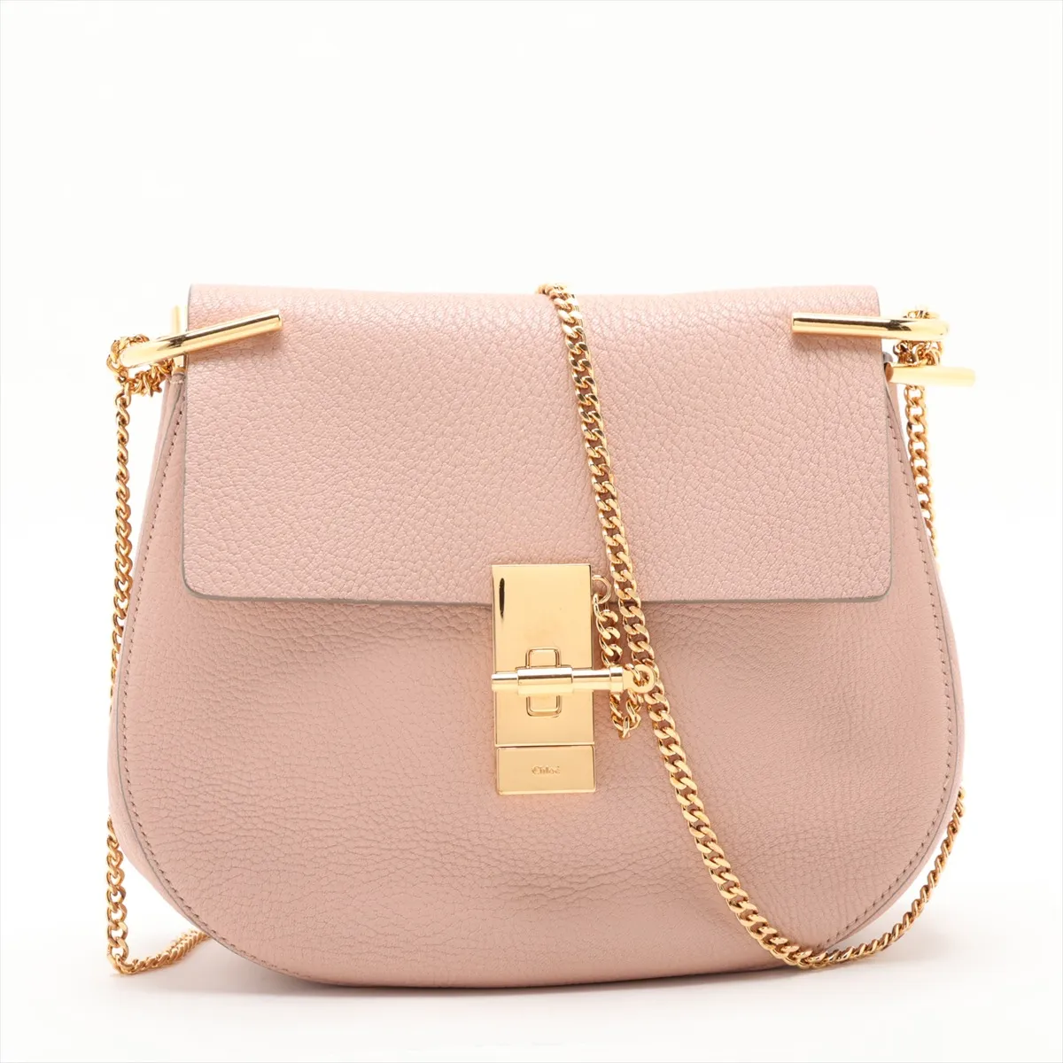 Drew Leather Chain Shoulder Bag, Pink, Outlet