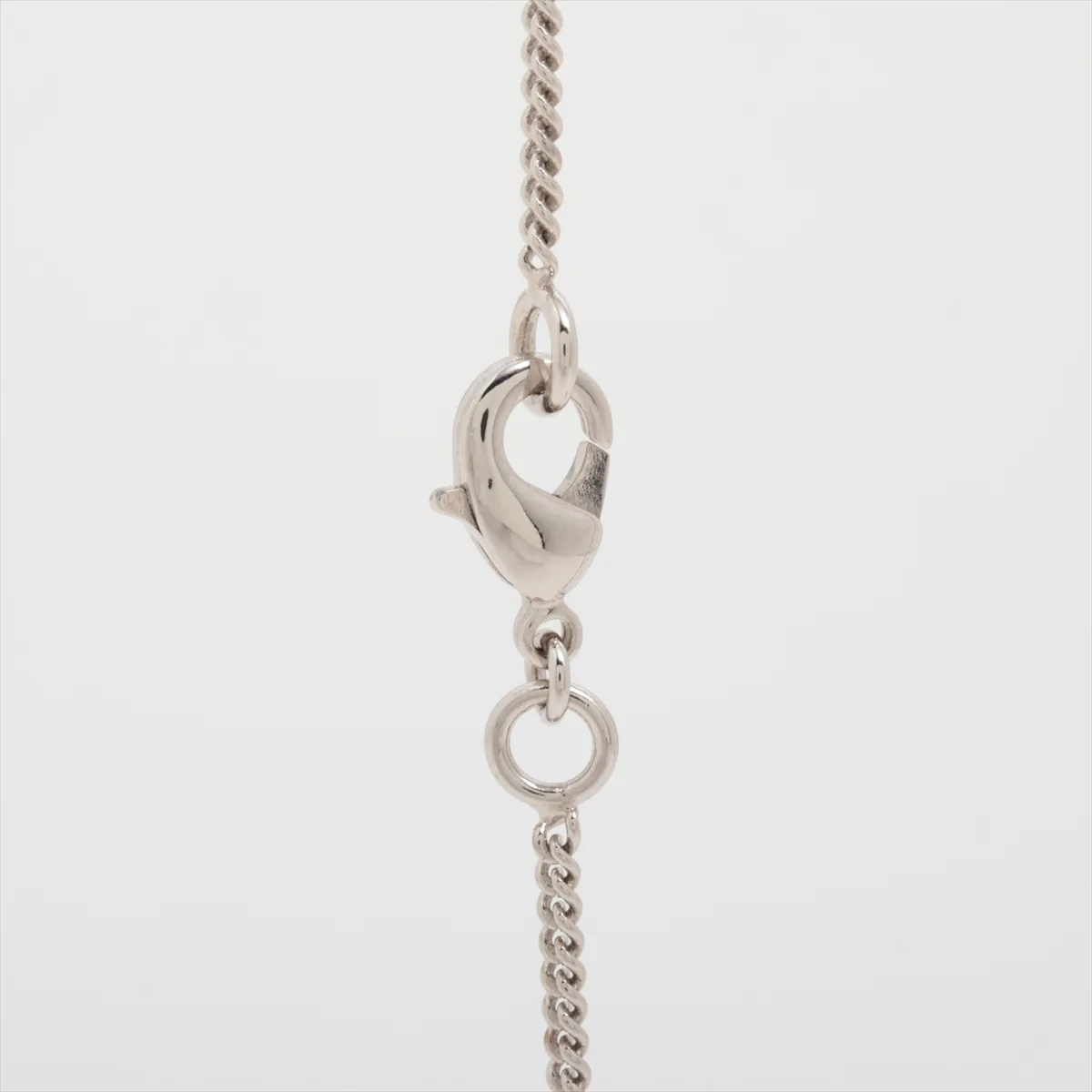 Coco Mark B11V Necklace, Metal x Rhinestone, Silver. Shows signs of wear, — view 3
