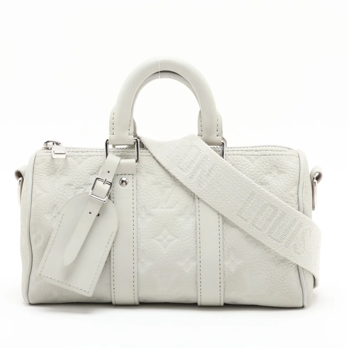 Taurillon Monogram Keepall Bandoulière 25 M23163, serial number unknown, gray.
