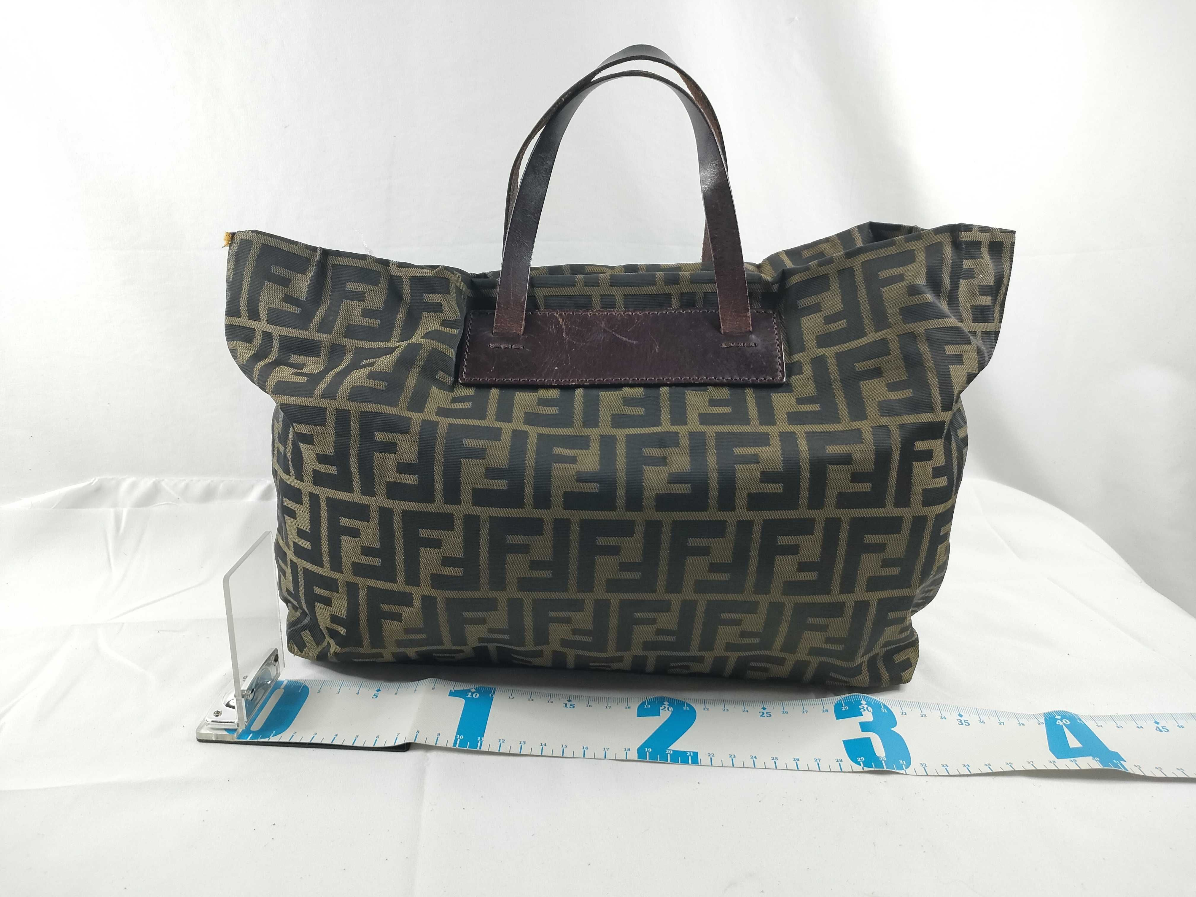 Zucca pattern FF canvas tote bag, handbag, tote bag — view 2