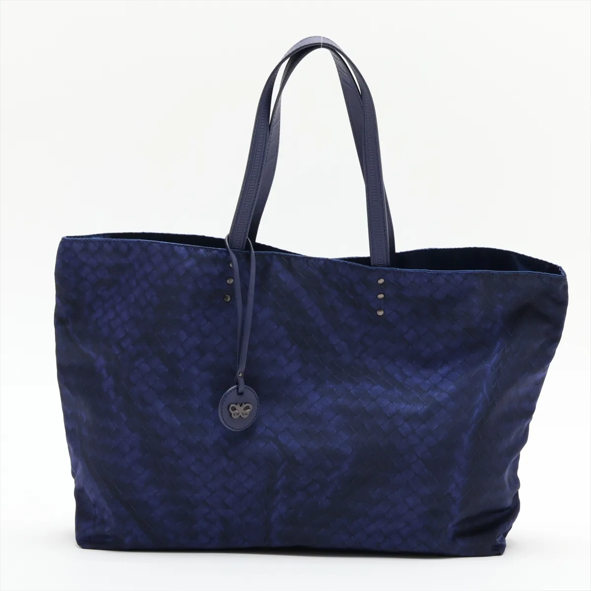 Intrecciato Illusion Nylon Tote Bag, Blue