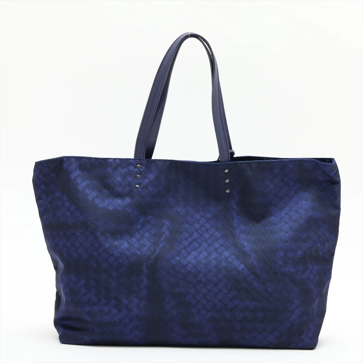 Intrecciato Illusion Nylon Tote Bag, Blue — view 2