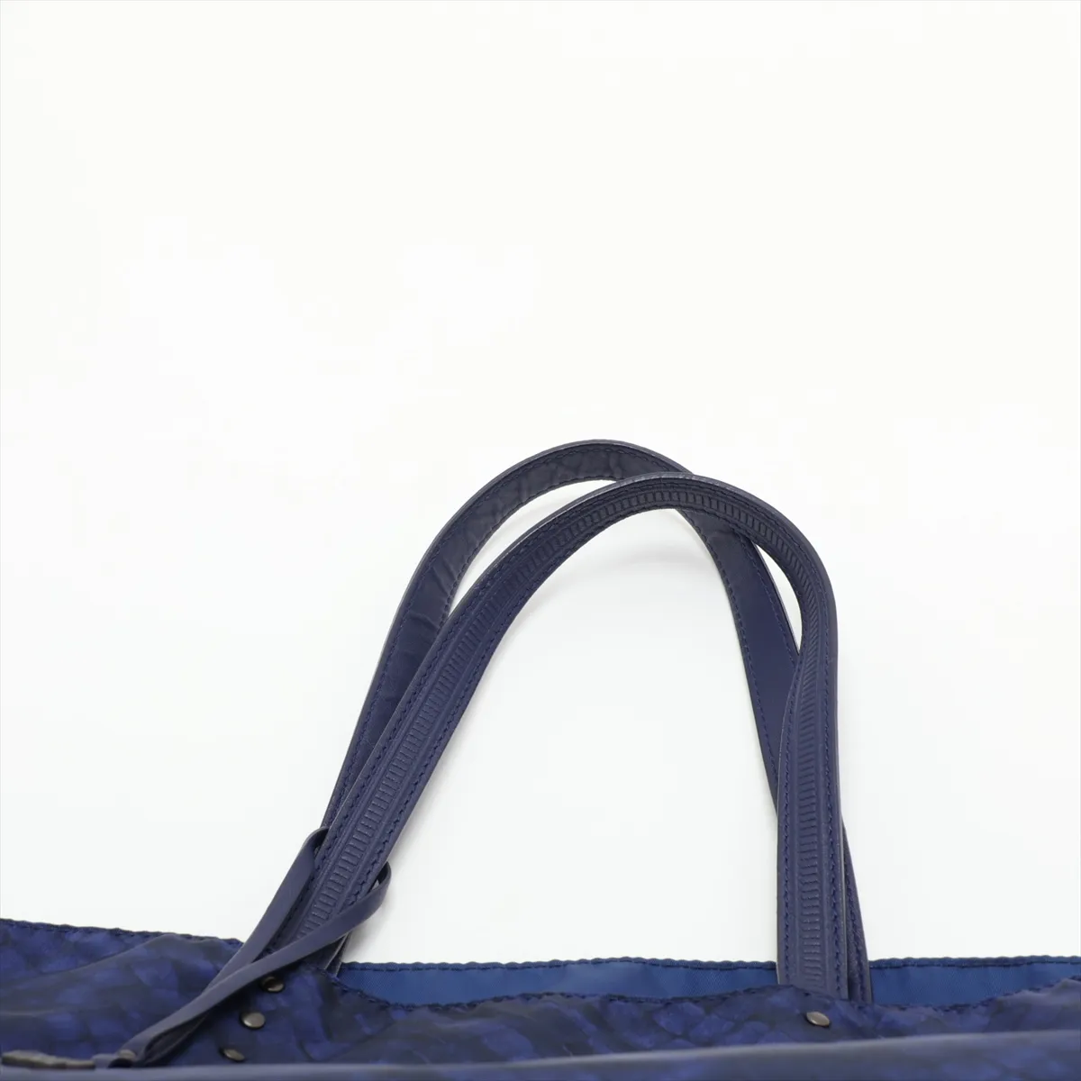 Intrecciato Illusion Nylon Tote Bag, Blue — view 6
