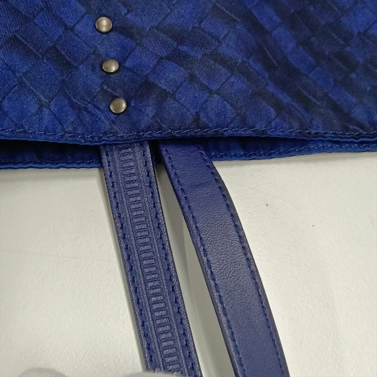 Intrecciato Illusion Nylon Tote Bag, Blue — view 9