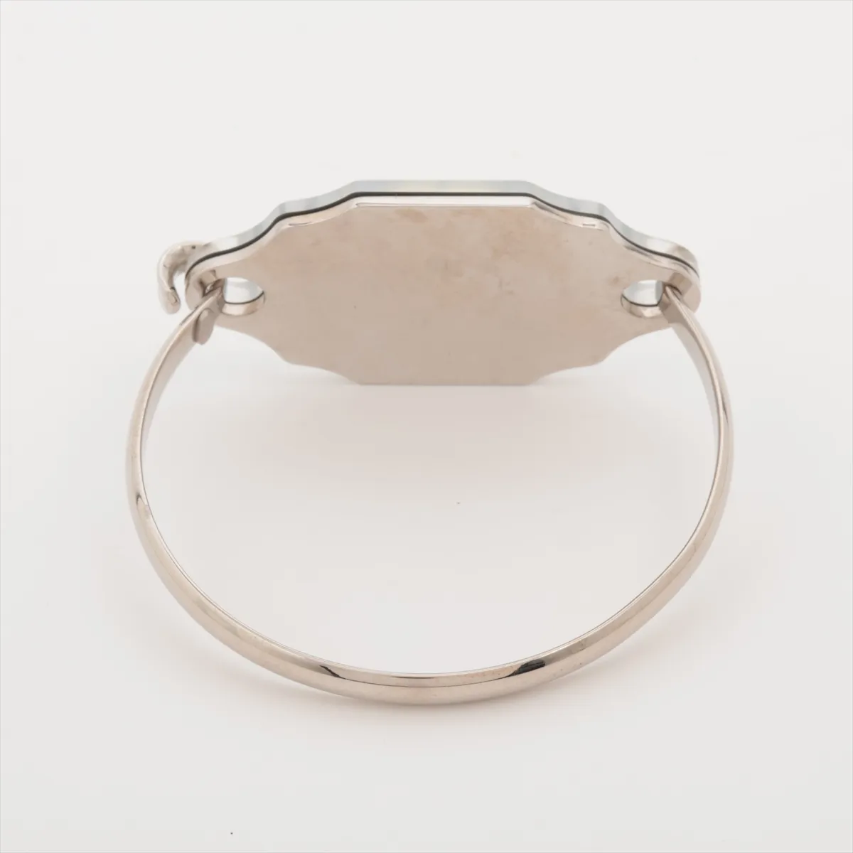 Coco Mark 03C Bangle, Metal x Resin, Silver x Clear. Shows signs of wear, — view 2