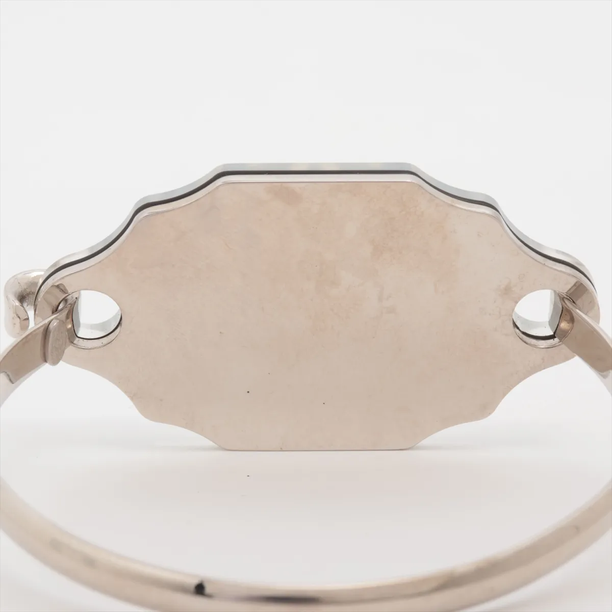 Coco Mark 03C Bangle, Metal x Resin, Silver x Clear. Shows signs of wear, — view 4