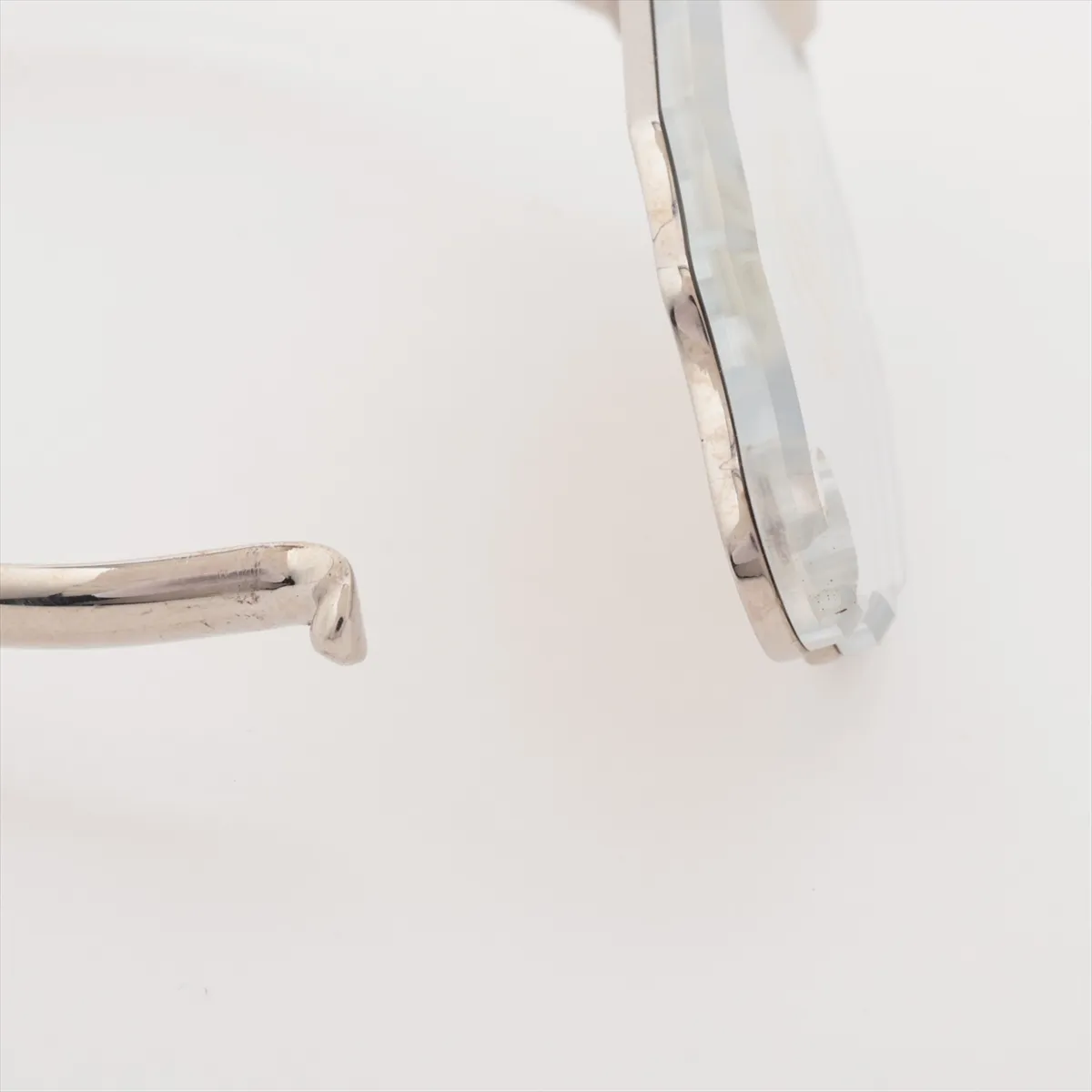 Coco Mark 03C Bangle, Metal x Resin, Silver x Clear. Shows signs of wear, — view 5