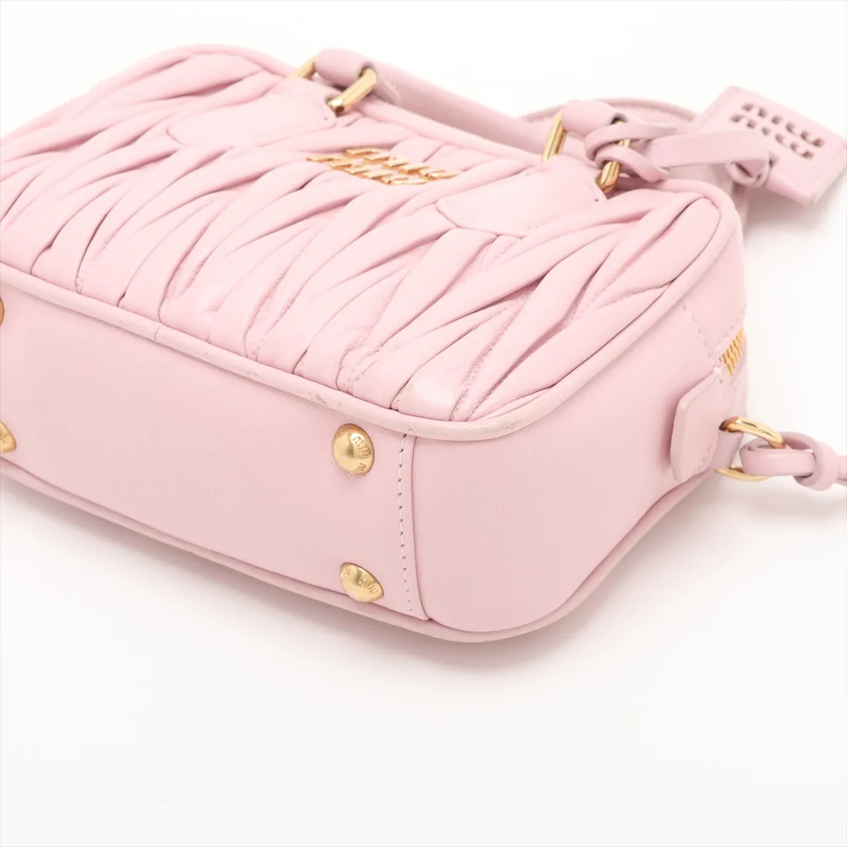 Matelassé Arcadi Leather 2-Way Handbag Pink — view 3