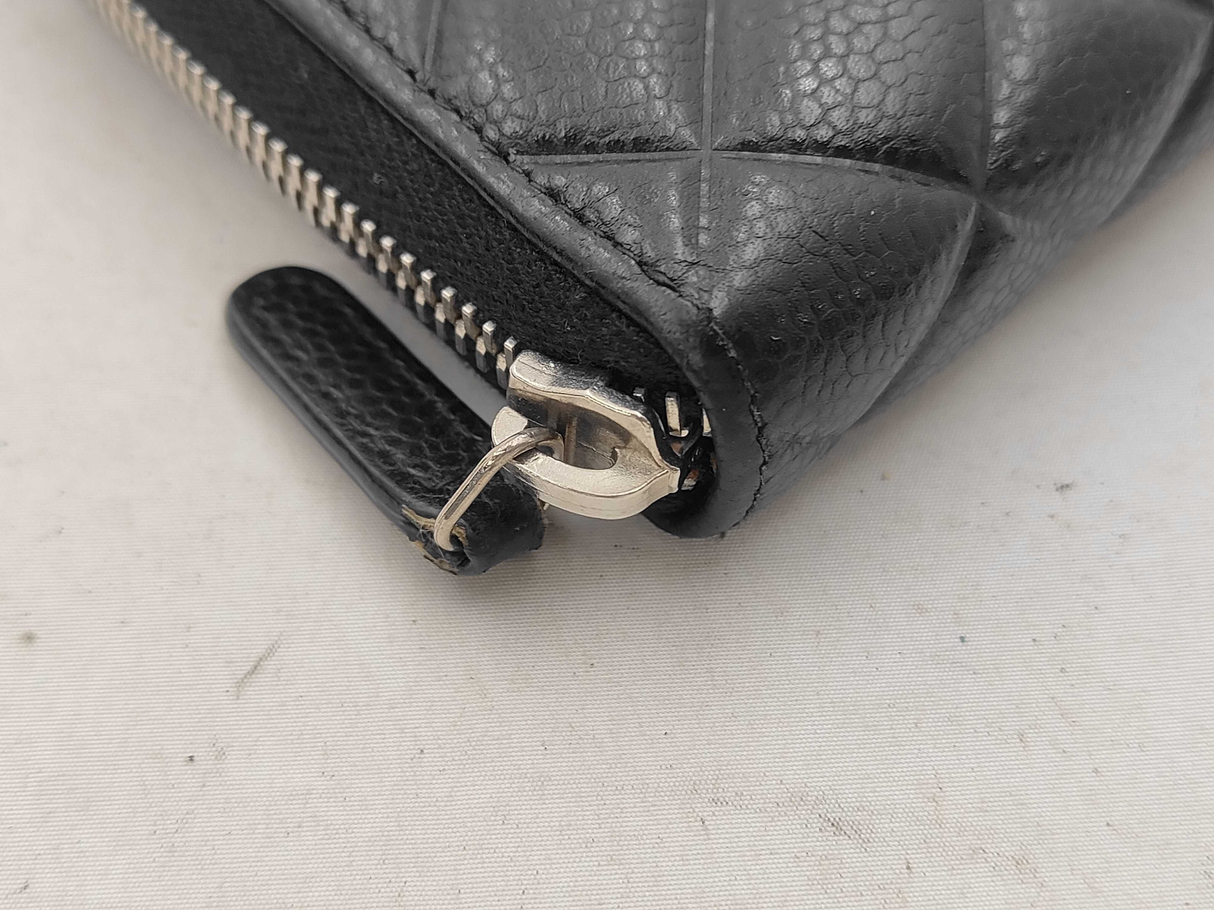Matelassé Long Wallet, Round, Caviar Leather — view 3