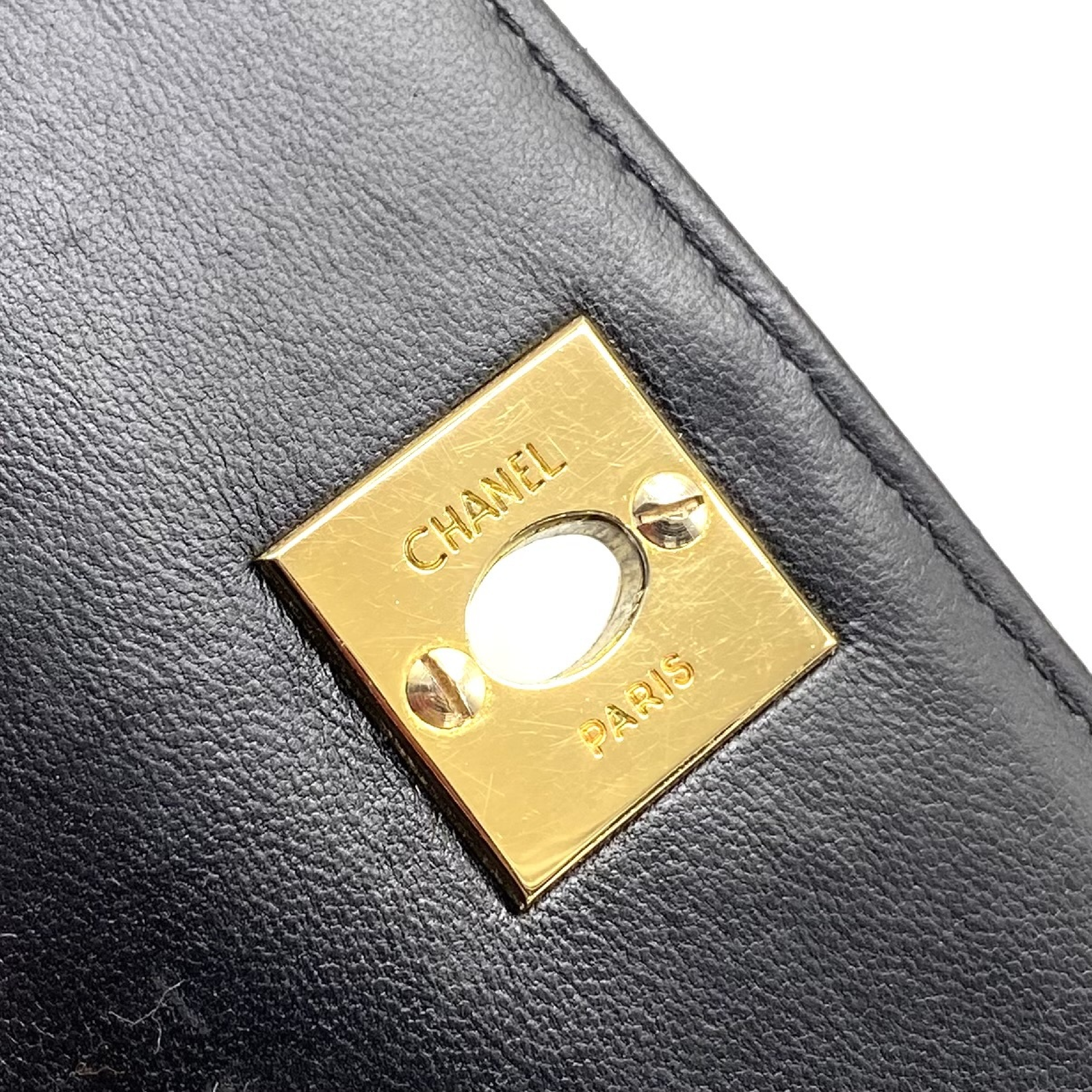 Mini Matelassé Coco Mark Turnlock Patent Double Chain Handbag — view 8