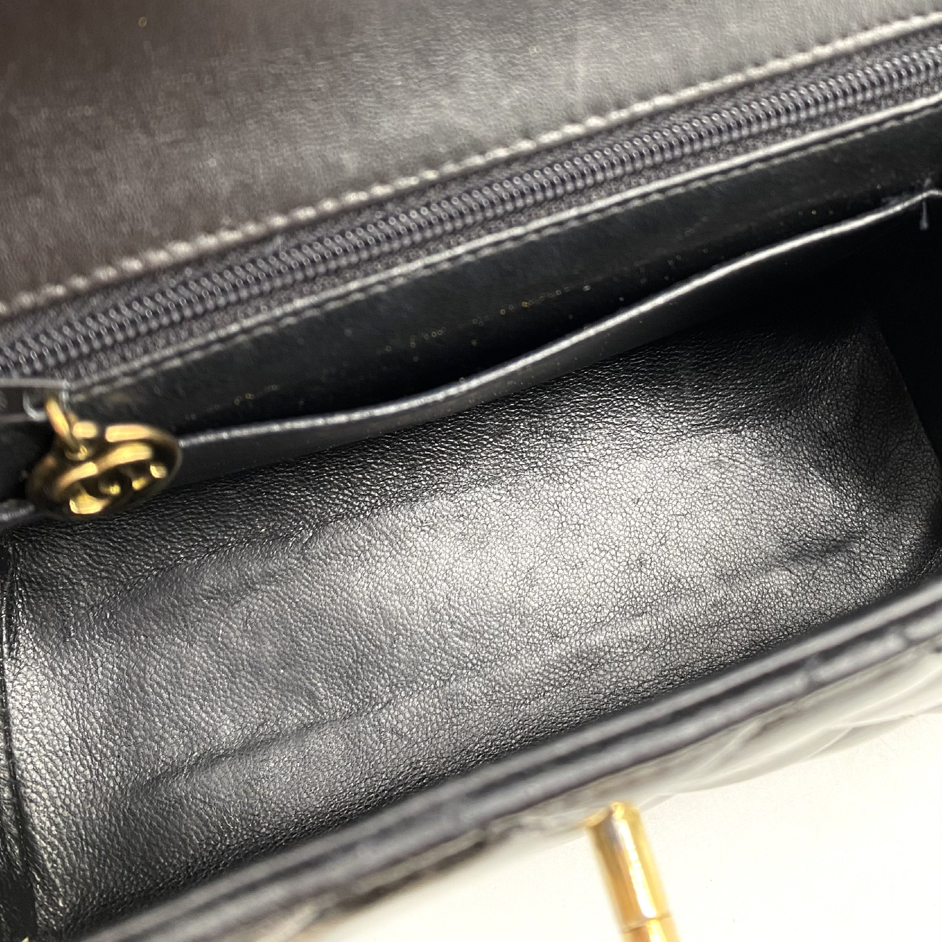 Mini Matelassé Coco Mark Turnlock Patent Double Chain Handbag — view 9