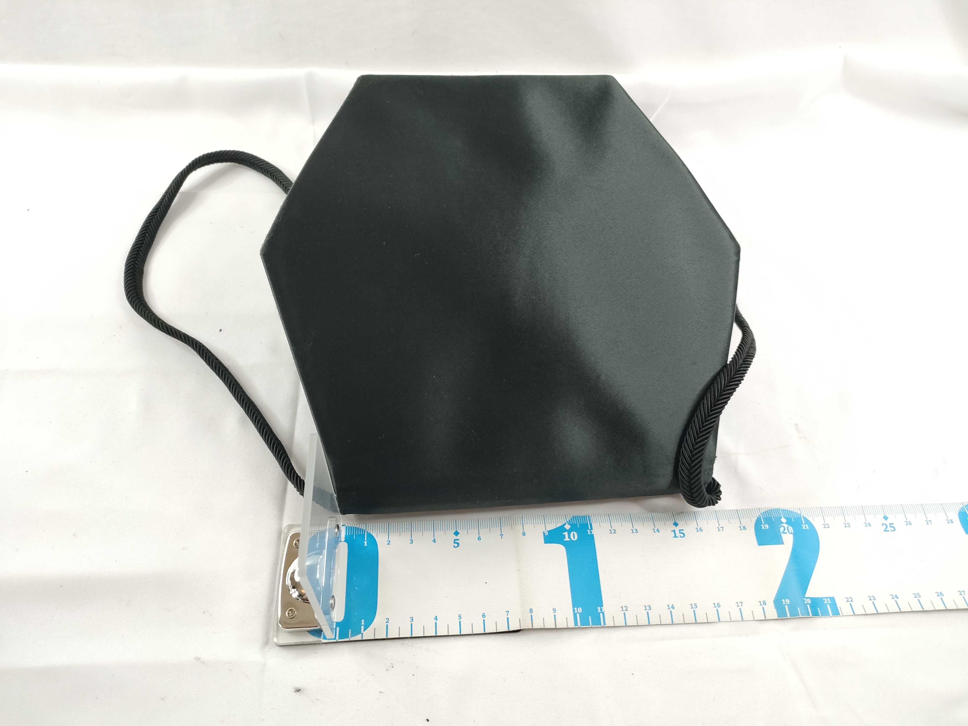 satin beaded rose black shoulder bag with dust bag. — view 2