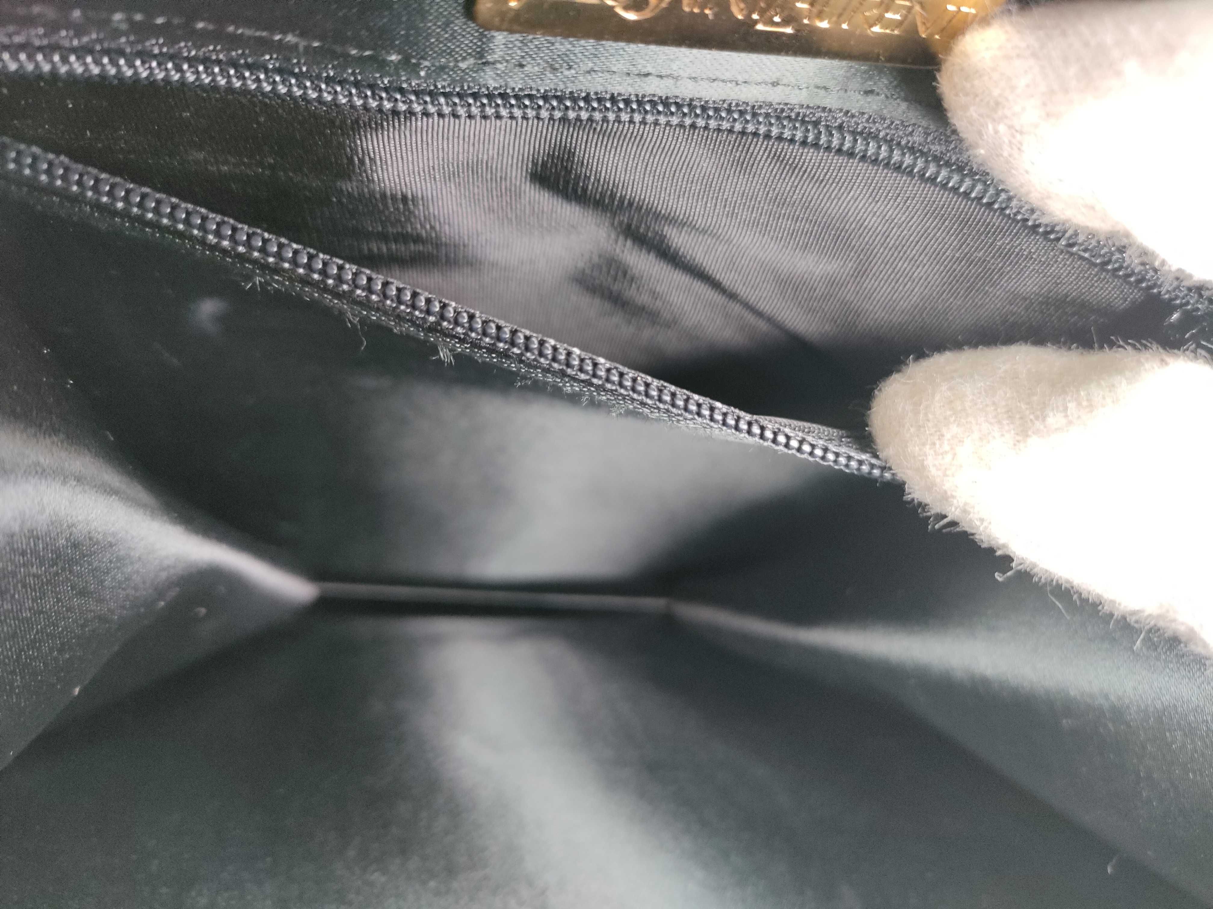 satin beaded rose black shoulder bag with dust bag. — view 11