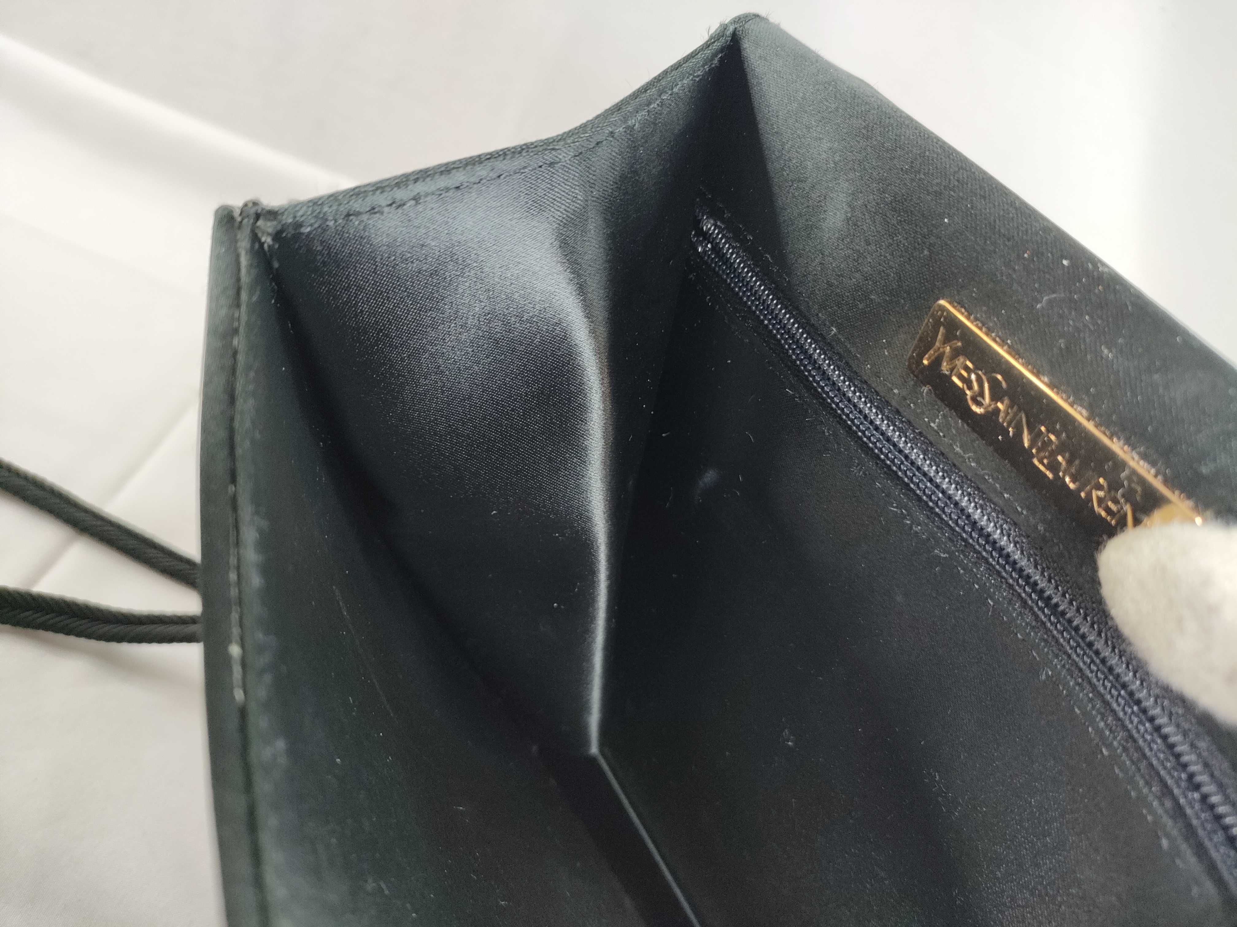 satin beaded rose black shoulder bag with dust bag. — view 10