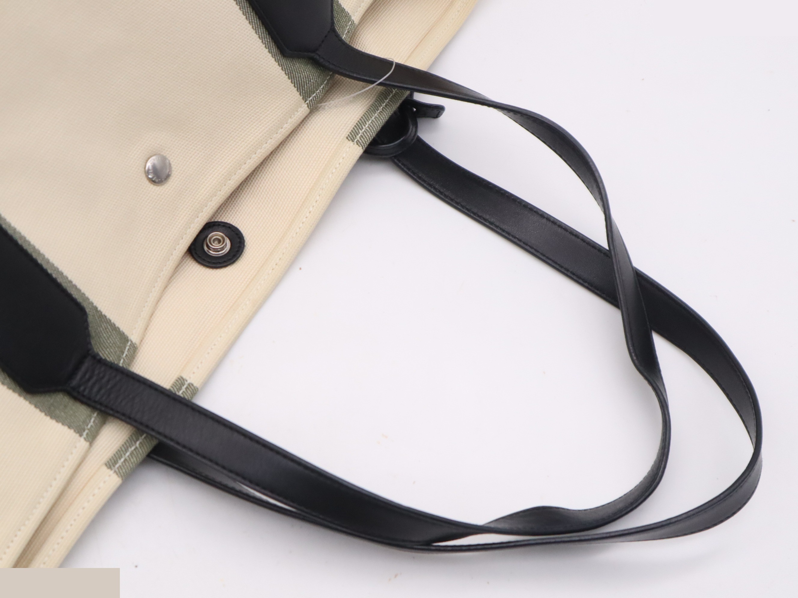 Canvas Beach Shopping East-West Tote Bag, Beige — view 6