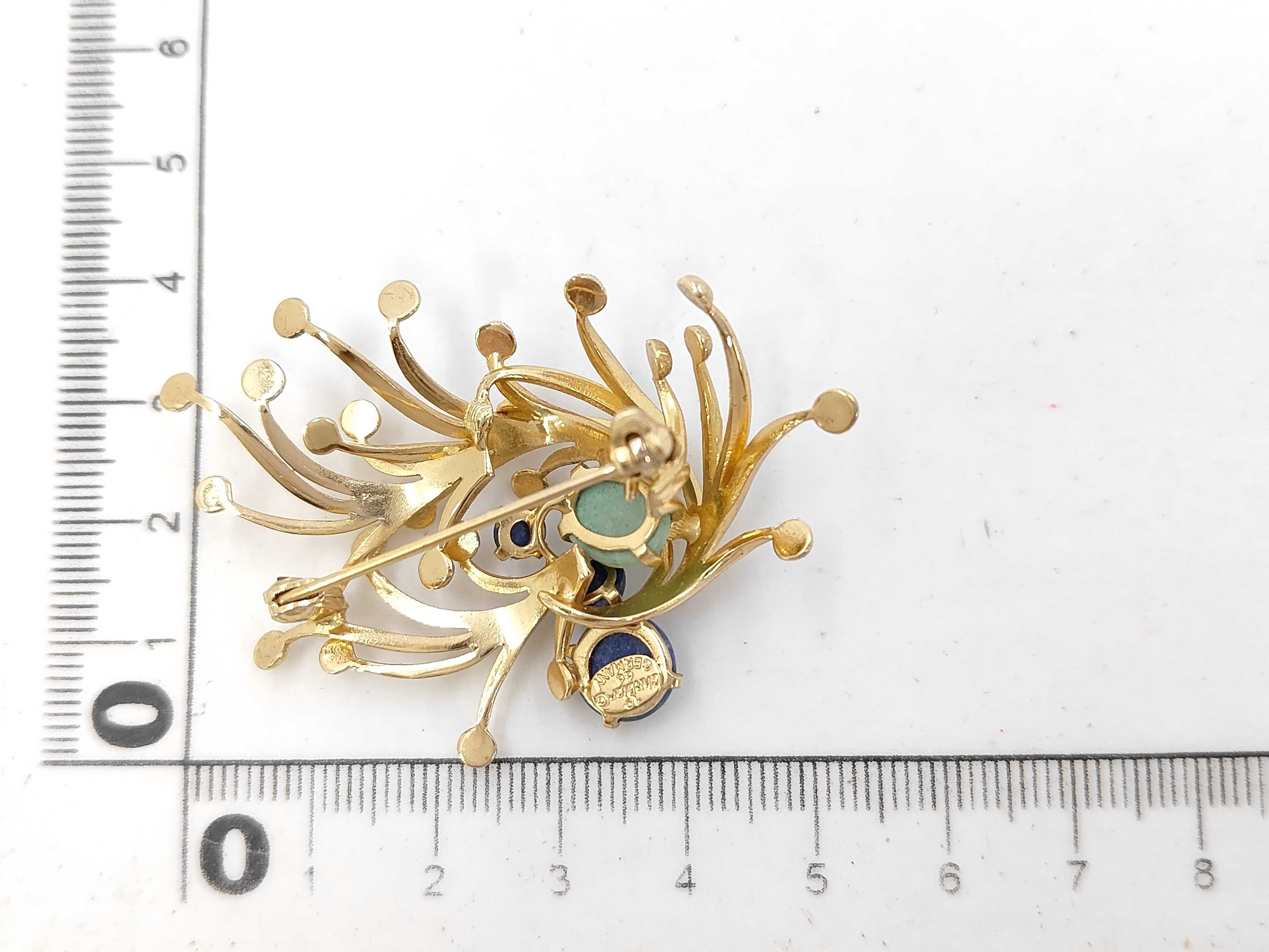 Lapis Lazuli and Turquoise Brooch — view 3