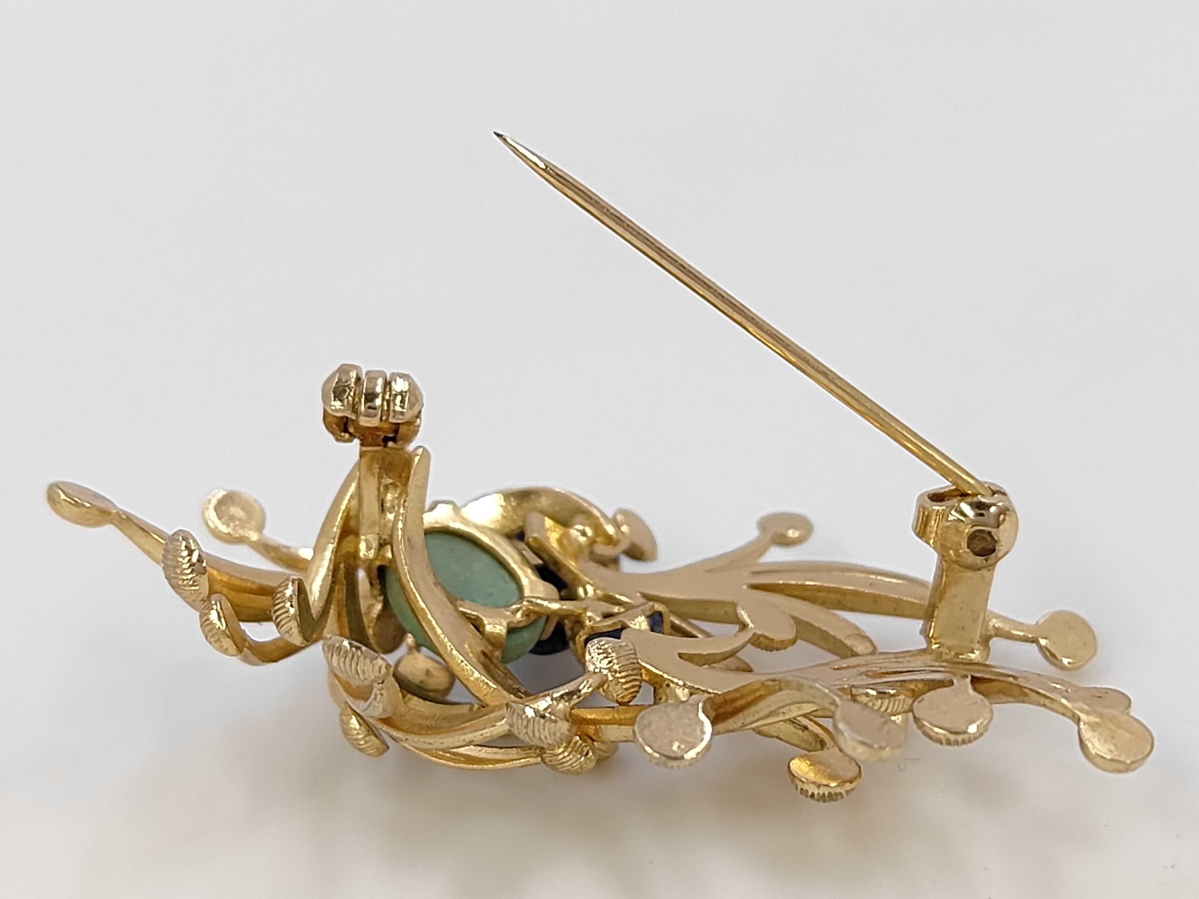 Lapis Lazuli and Turquoise Brooch — view 4