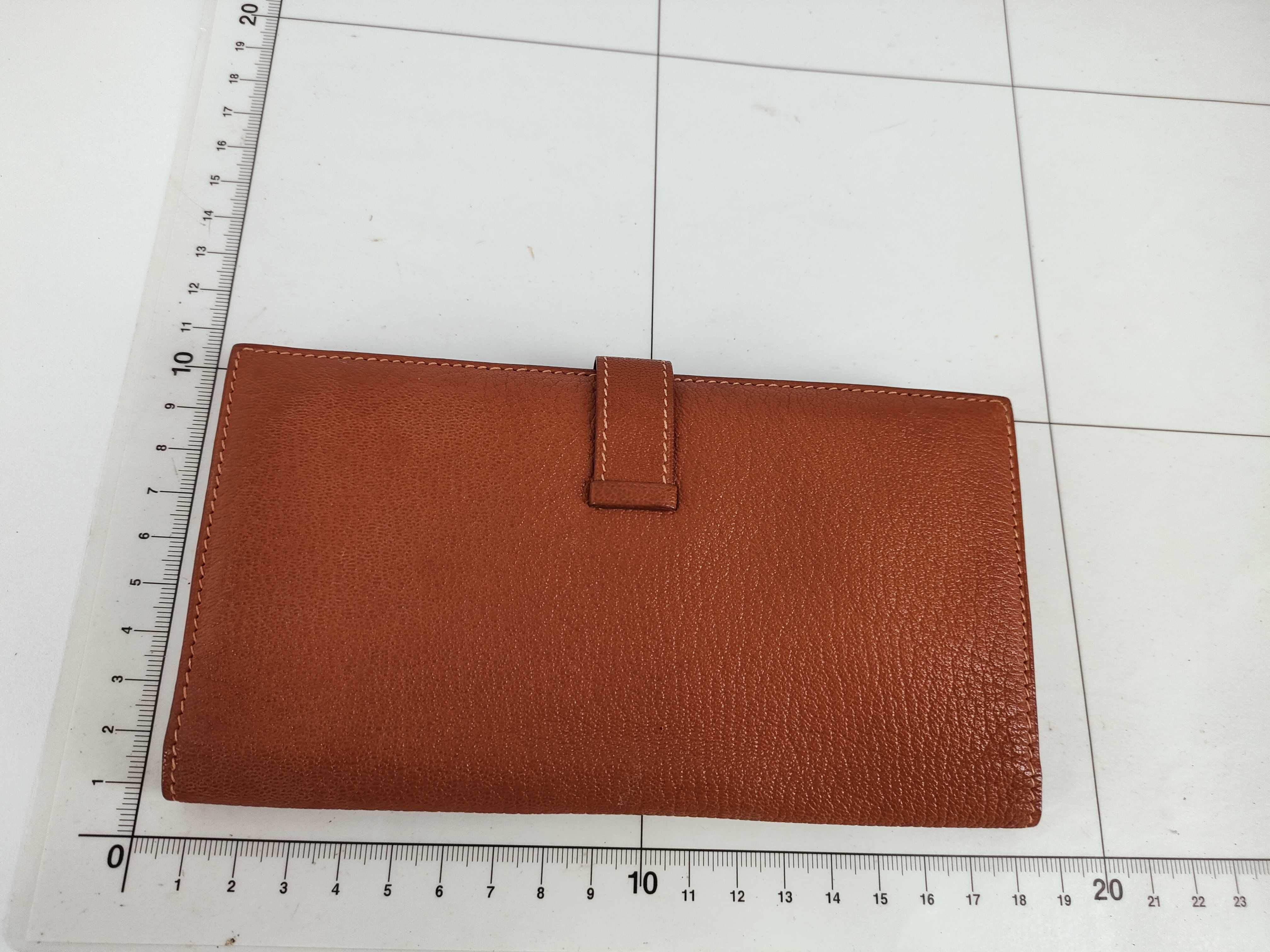 Bearn Soufflé Chevre Leather Long Wallet, Brown, Silver Hardware — view 2