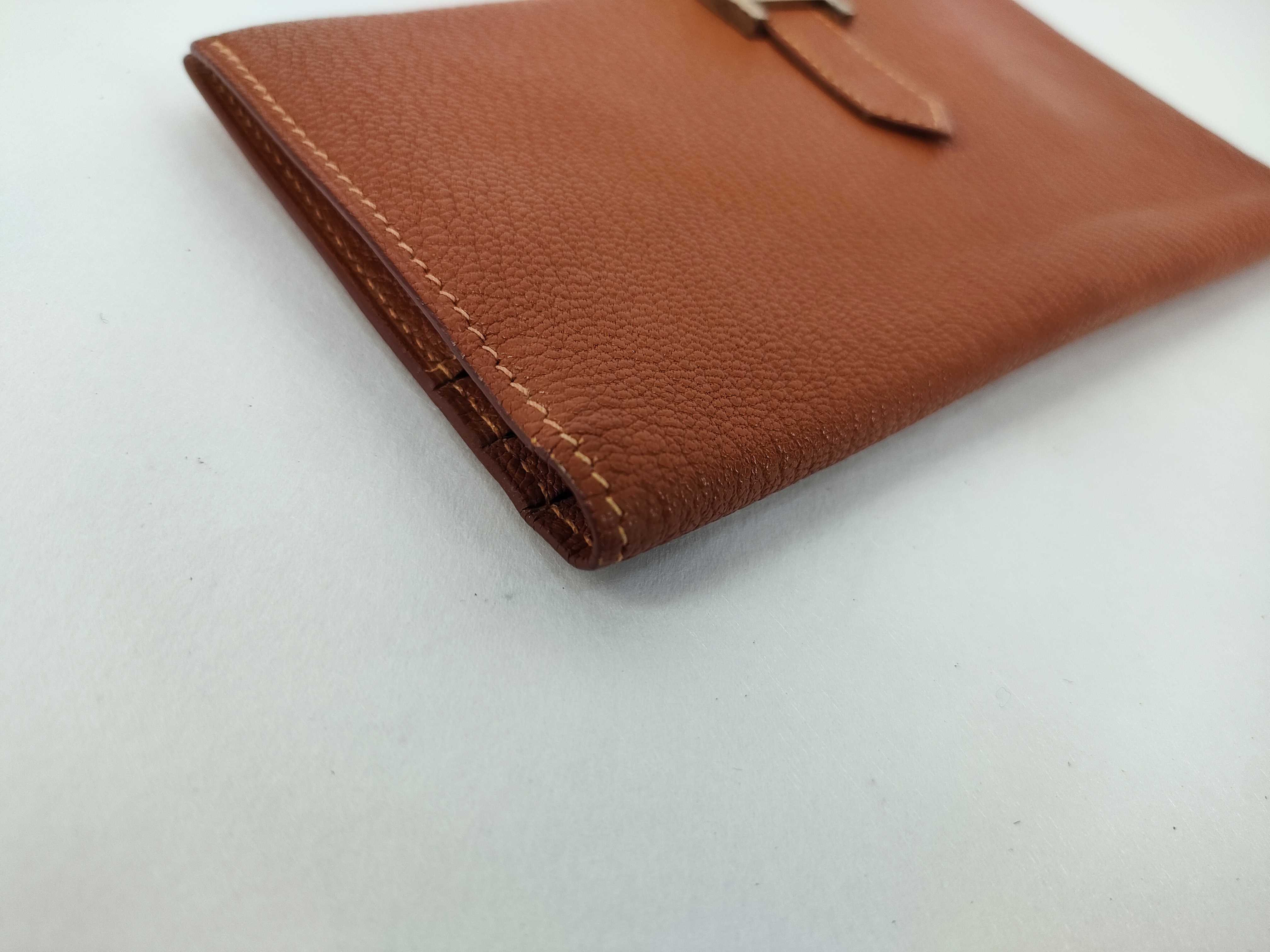 Bearn Soufflé Chevre Leather Long Wallet, Brown, Silver Hardware — view 3