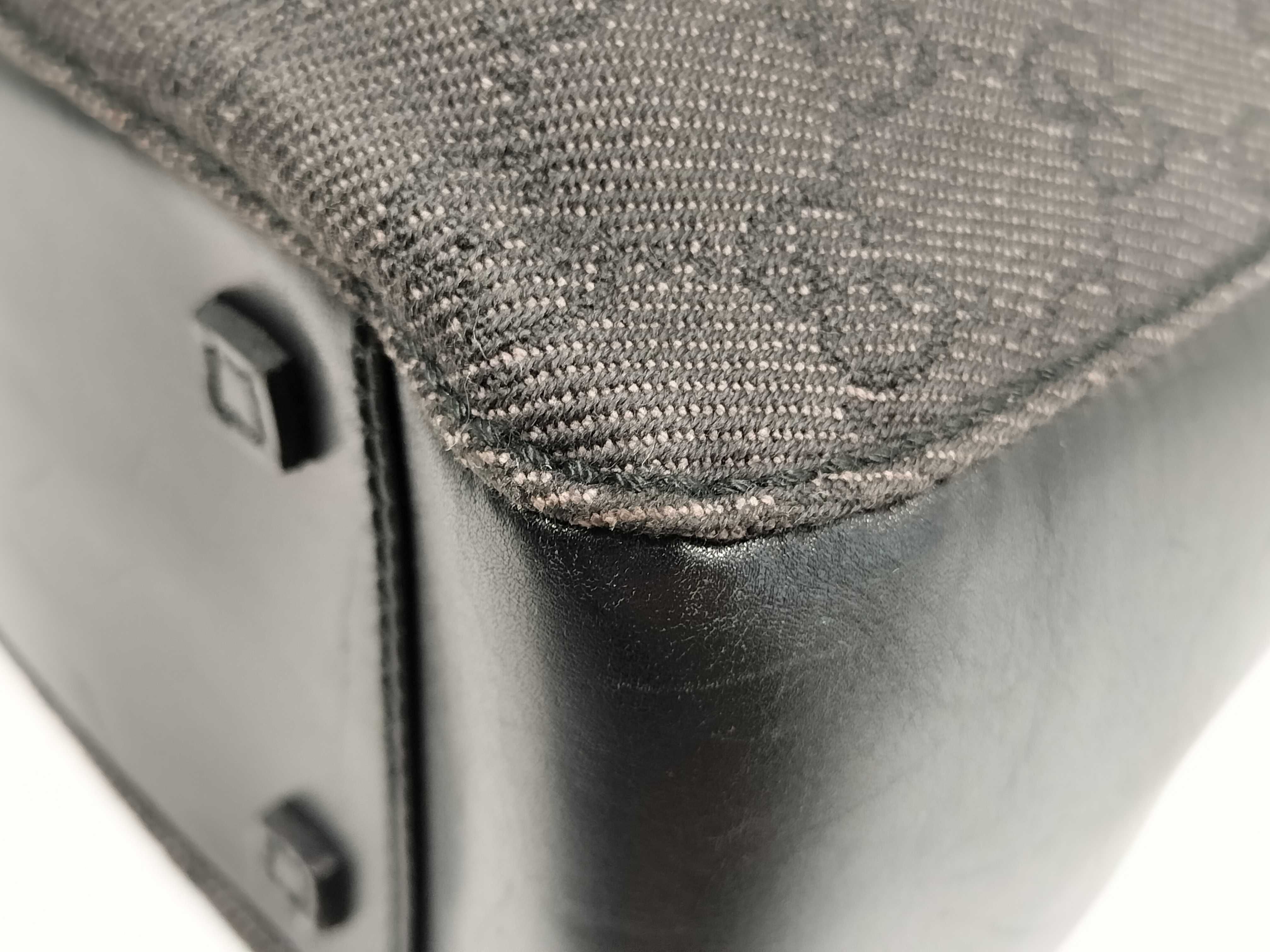GG Canvas Tote Bag, Gucci Tote Bag with Pouch, GG Canvas, Denim Leather, Black Tote Bag — view 6