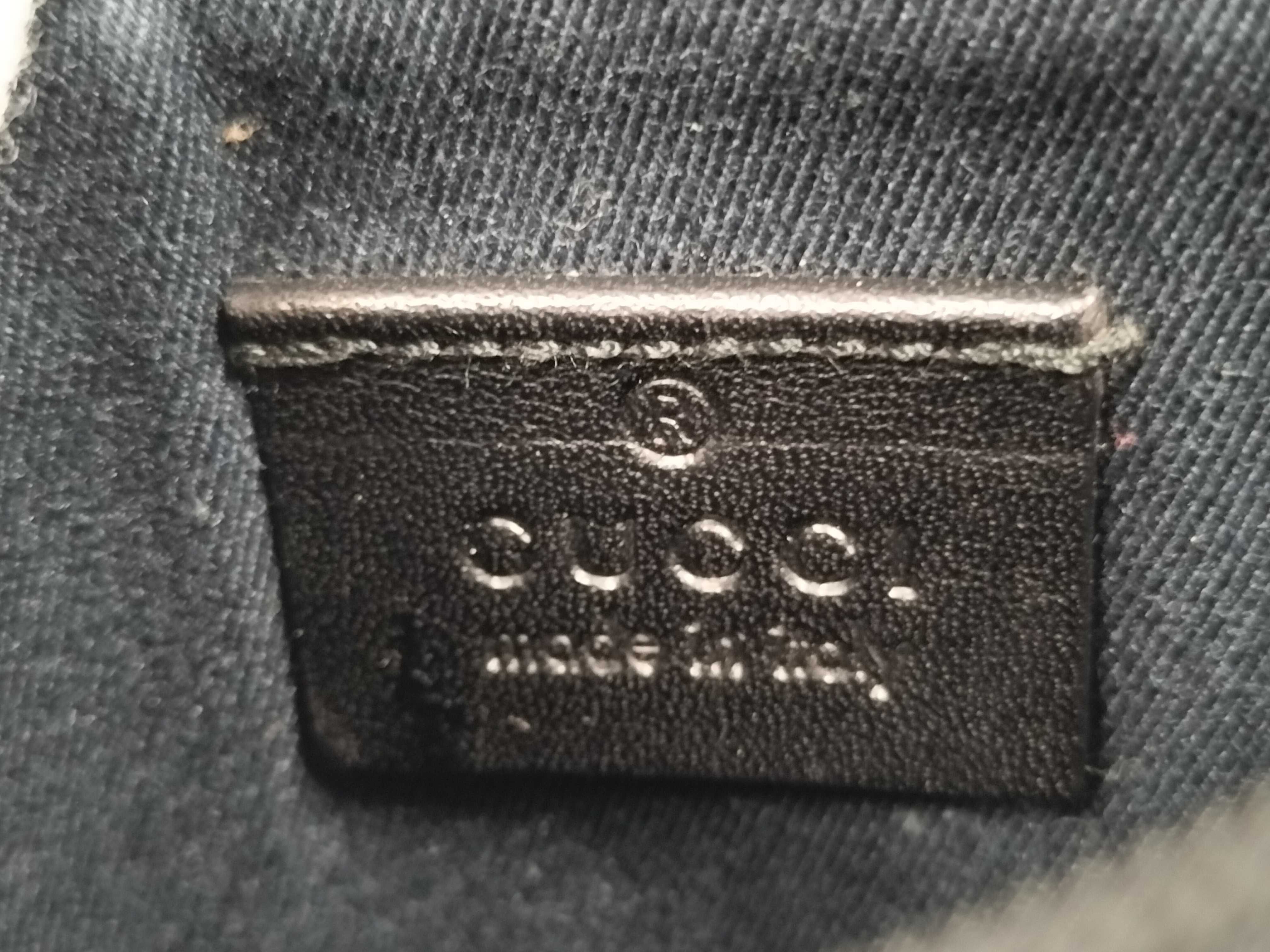 GG Canvas Tote Bag, Gucci Tote Bag with Pouch, GG Canvas, Denim Leather, Black Tote Bag — view 10