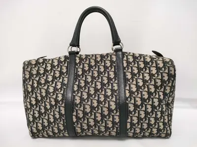 Canvas Trotter Boston Bag, Navy