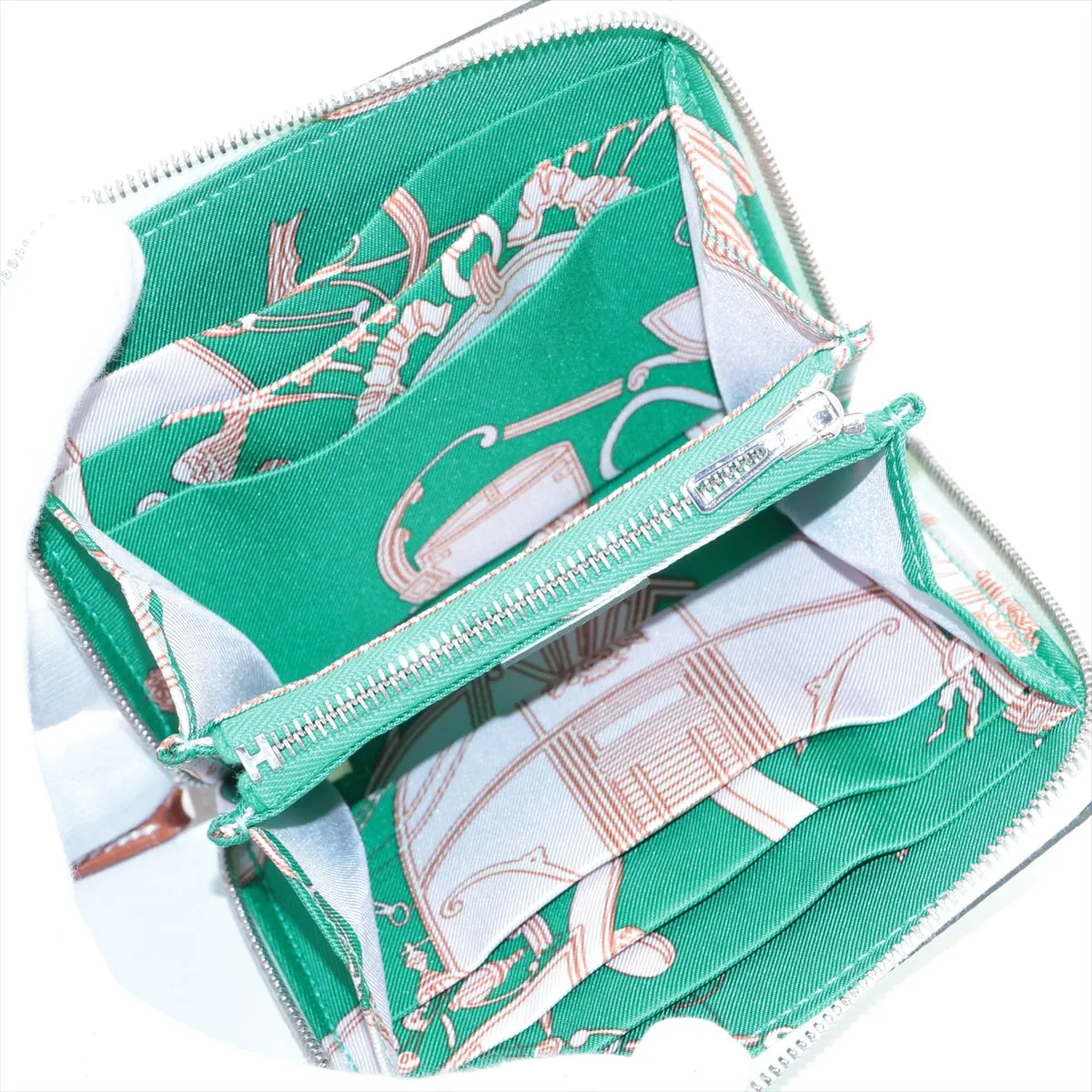 Azap Compact Silk In Vaux Epson Compact Wallet Vert Fizz Silver Hardware U:2022 — view 3