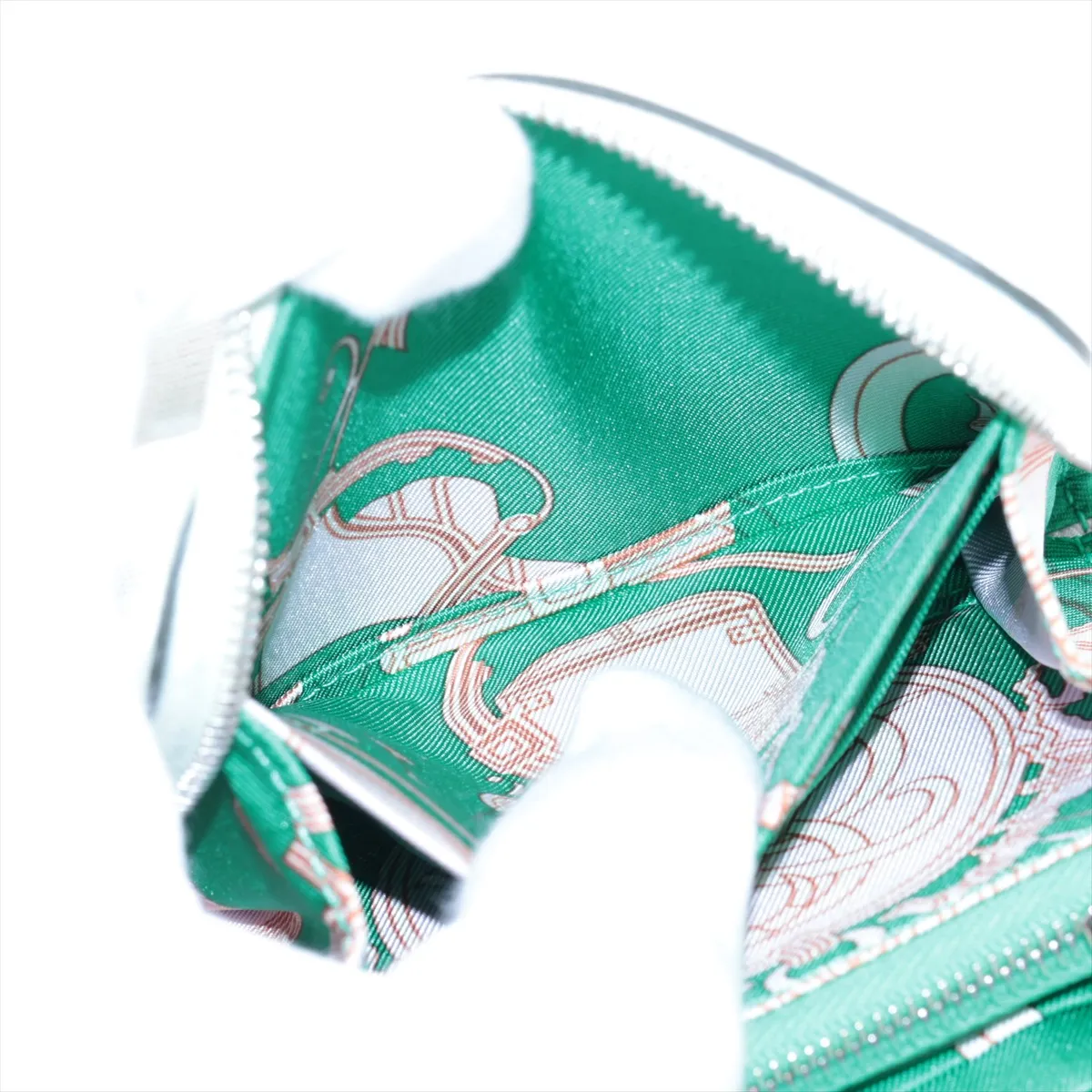 Azap Compact Silk In Vaux Epson Compact Wallet Vert Fizz Silver Hardware U:2022 — view 4