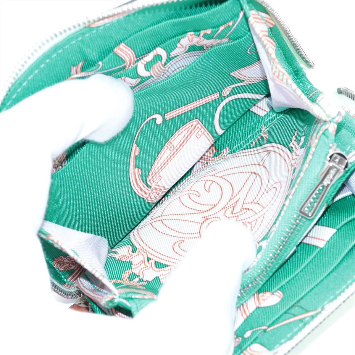Azap Compact Silk In Vaux Epson Compact Wallet Vert Fizz Silver Hardware U:2022 — view 5