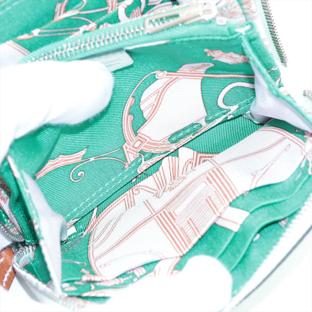 Azap Compact Silk In Vaux Epson Compact Wallet Vert Fizz Silver Hardware U:2022 — view 6