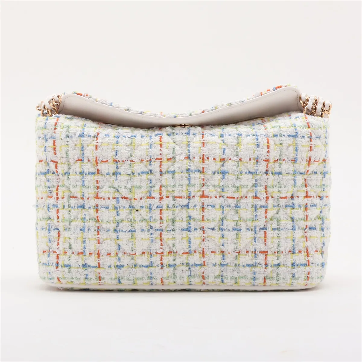 [Individually packaged] Chanel Coco Mark Tweed Chain Shoulder Bag, White with Gold Hardware, XT5A783L — view 2