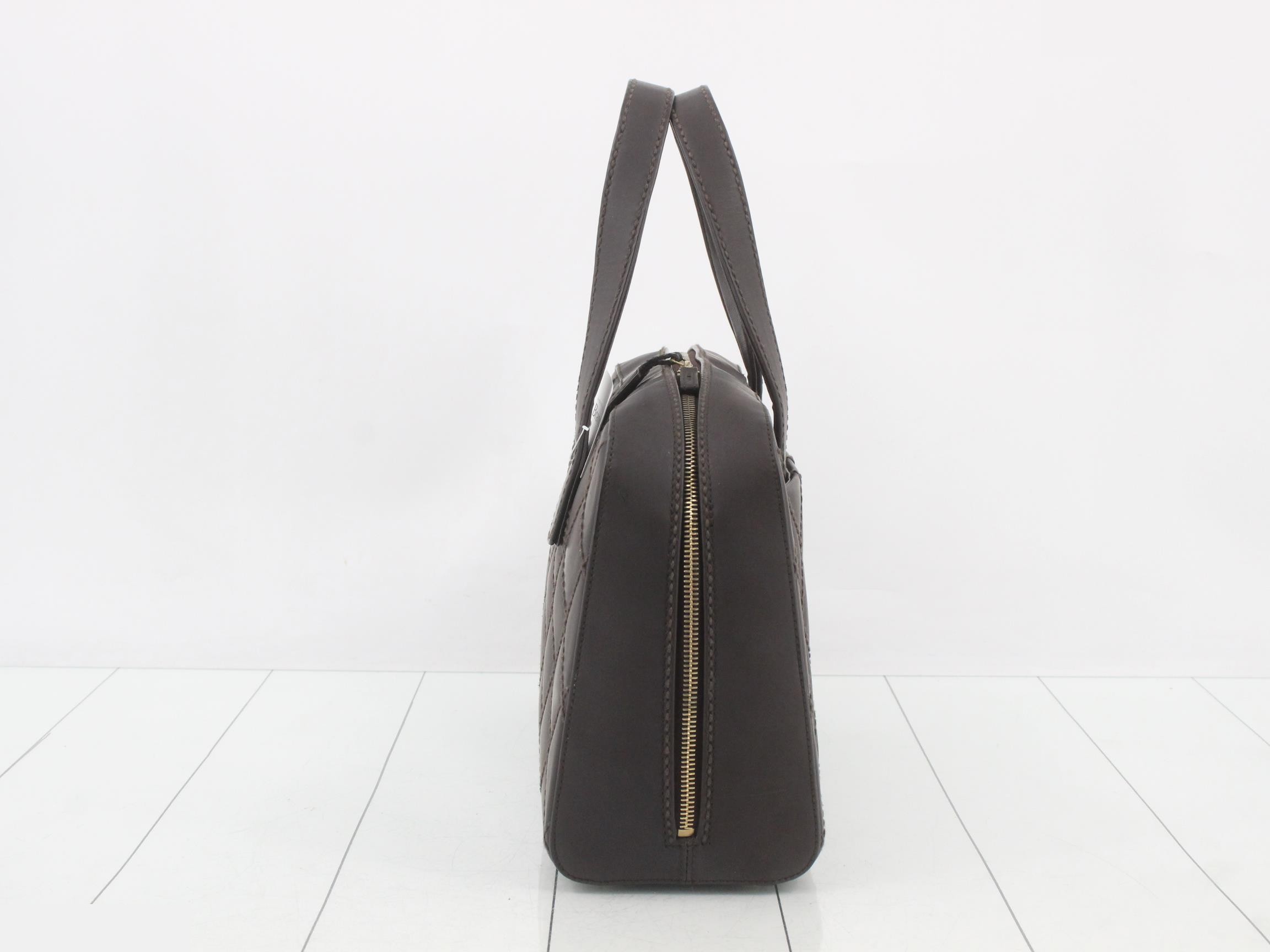 Handbag, Coco Mark, quilted leather, brown and gold. — view 3