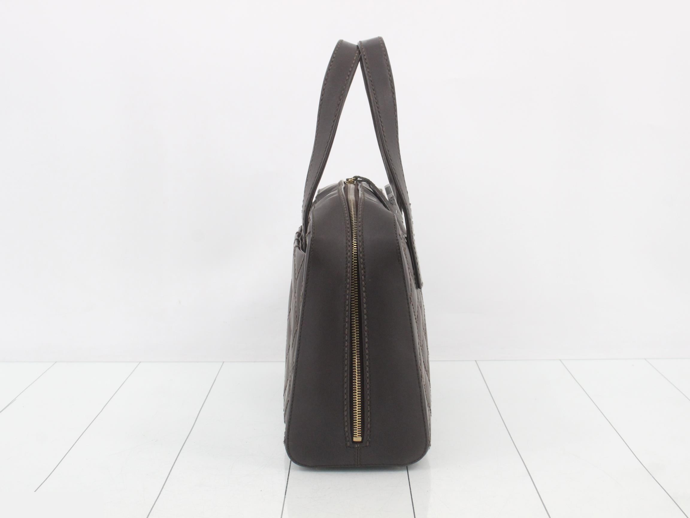 Handbag, Coco Mark, quilted leather, brown and gold. — view 4