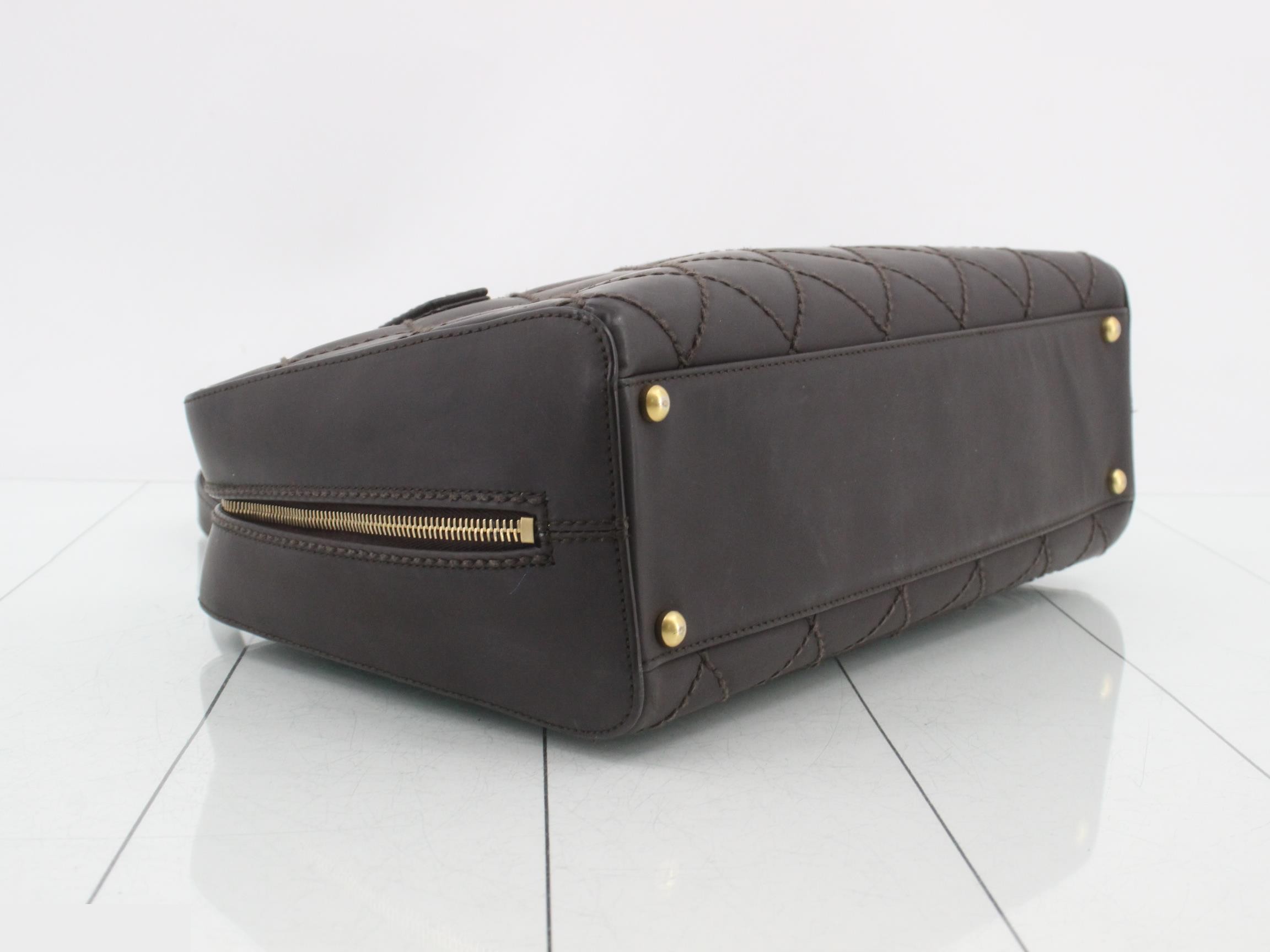 Handbag, Coco Mark, quilted leather, brown and gold. — view 5