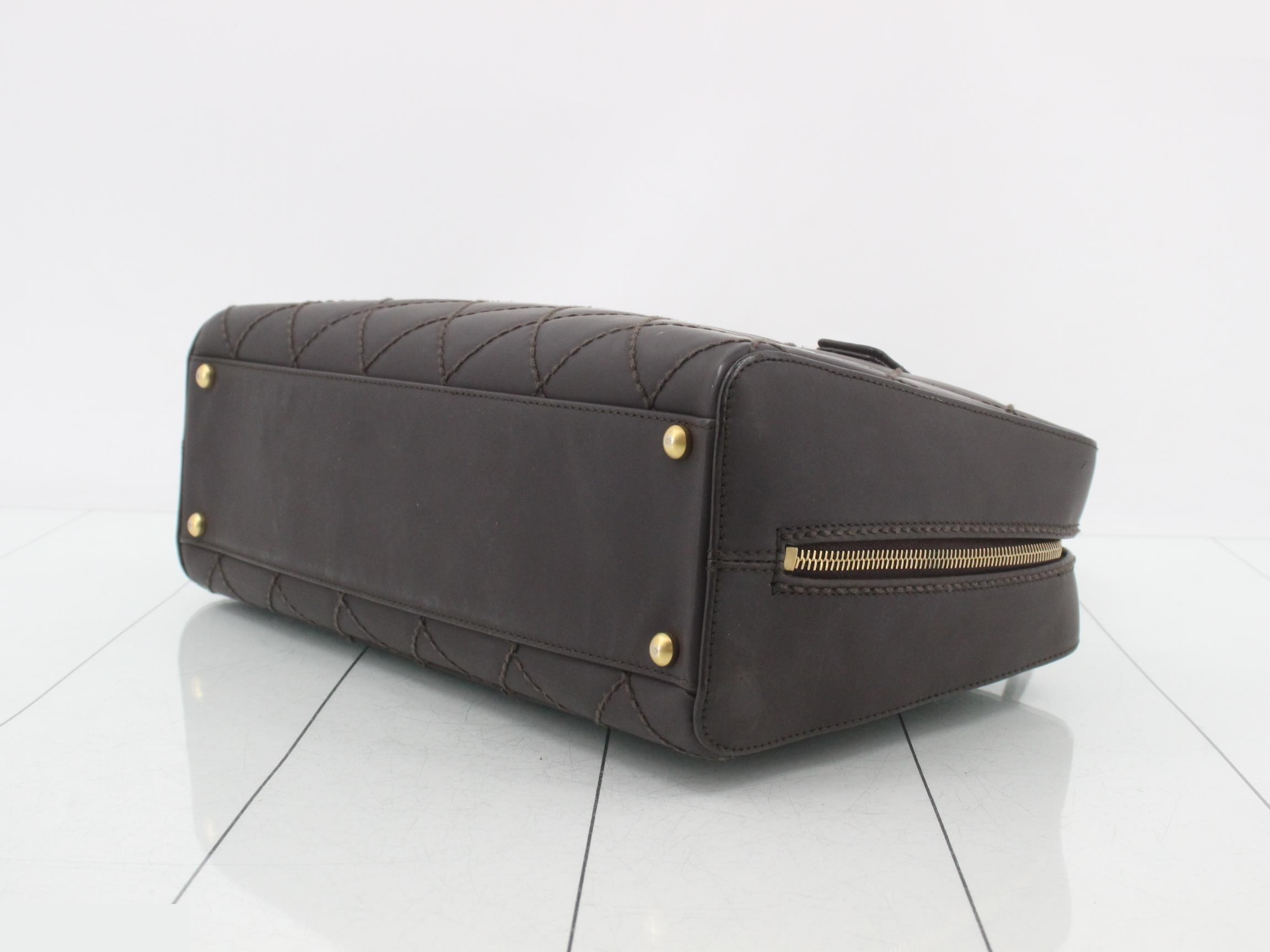 Handbag, Coco Mark, quilted leather, brown and gold. — view 6