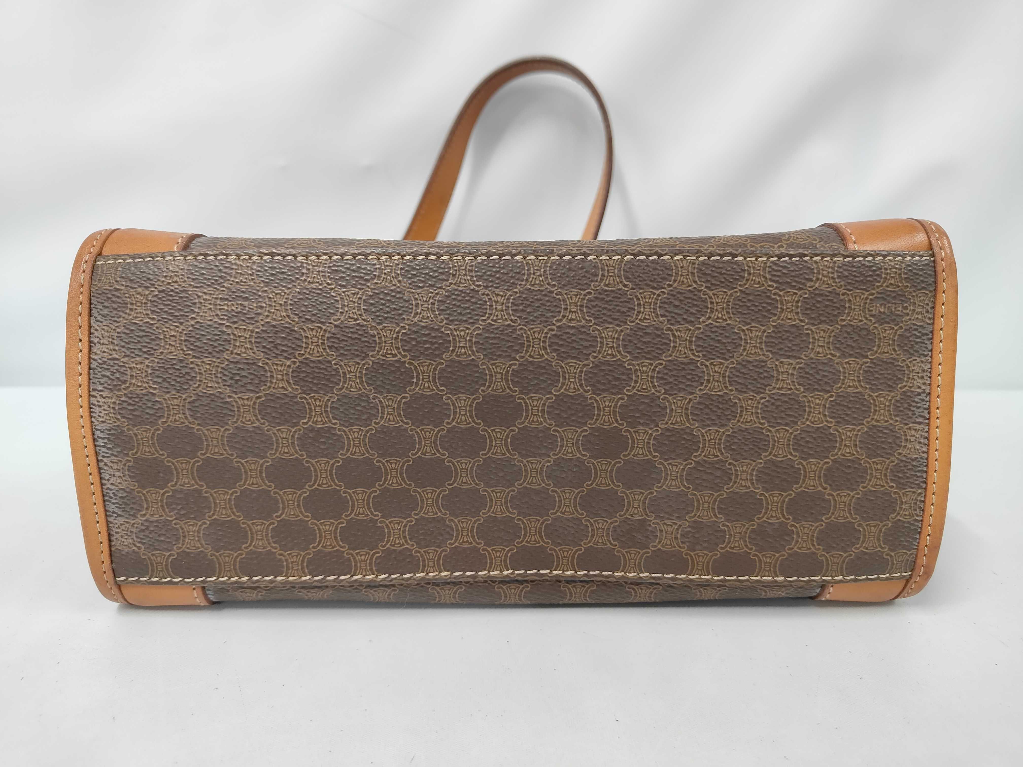 Brown Macadam Pattern Vintage Tote Bag — view 3