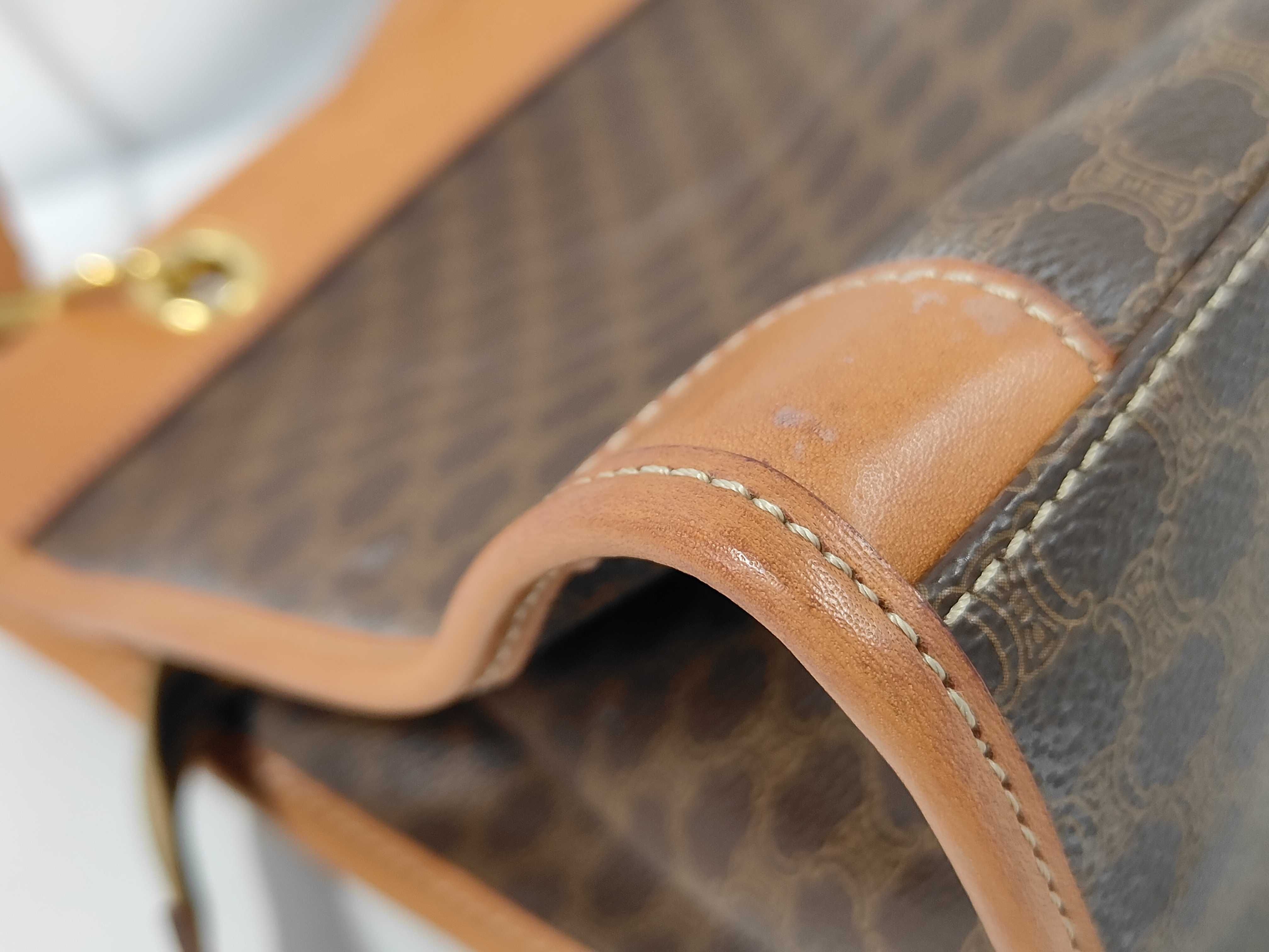 Brown Macadam Pattern Vintage Tote Bag — view 4