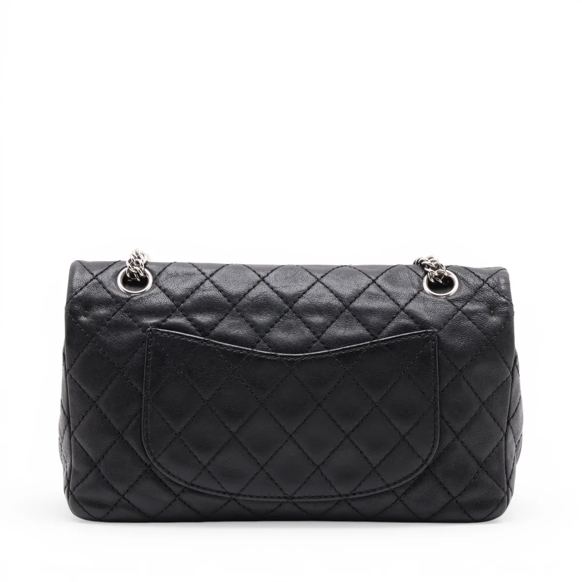 Matelassé 25 Leather Double Flap Double Chain Bag, Black with Silver Hardware, 12004088, Serial Number , A01112 — view 2