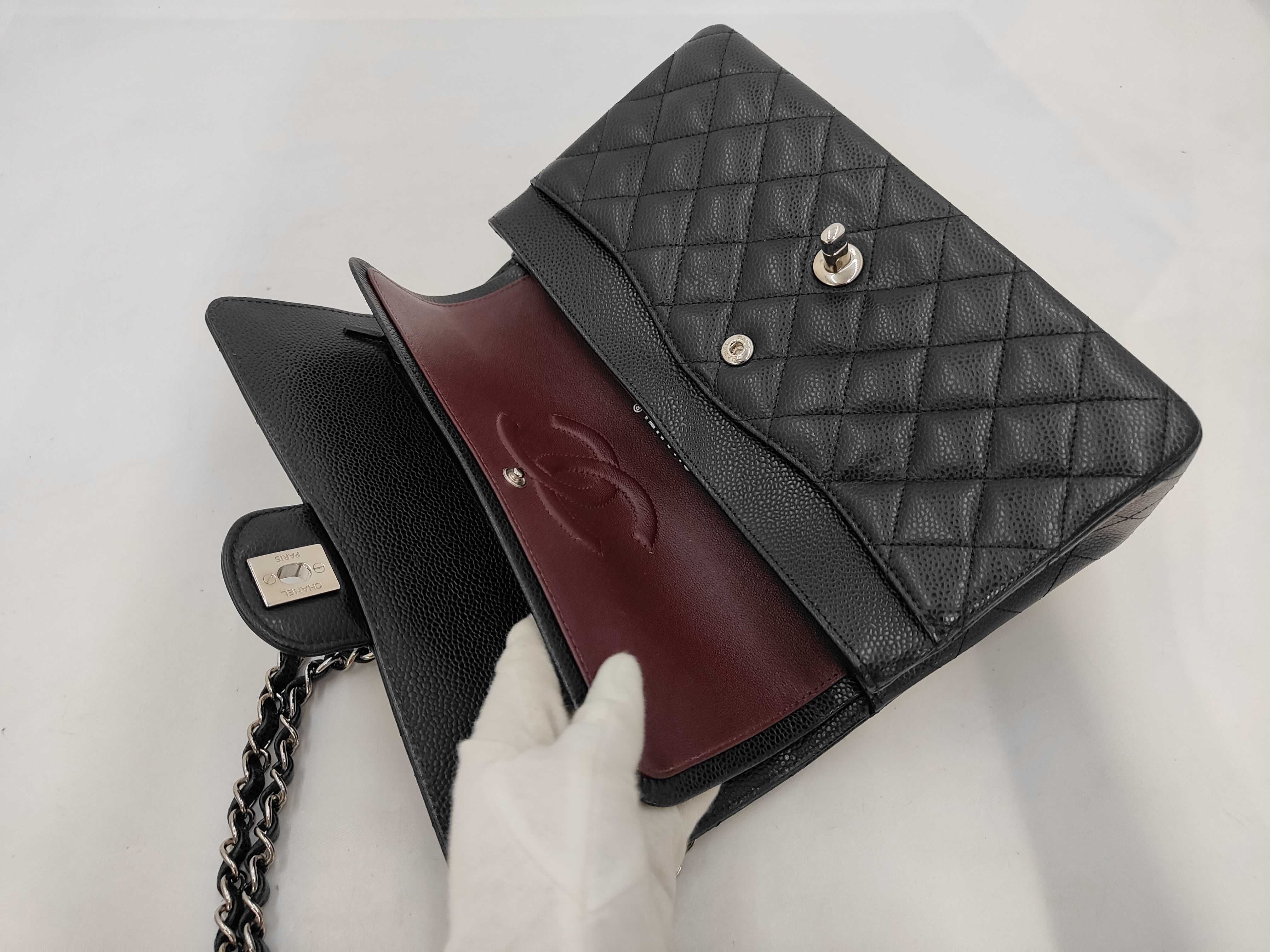 Matelassé 25 Caviar Double Flap Double Chain Shoulder Bag — view 8