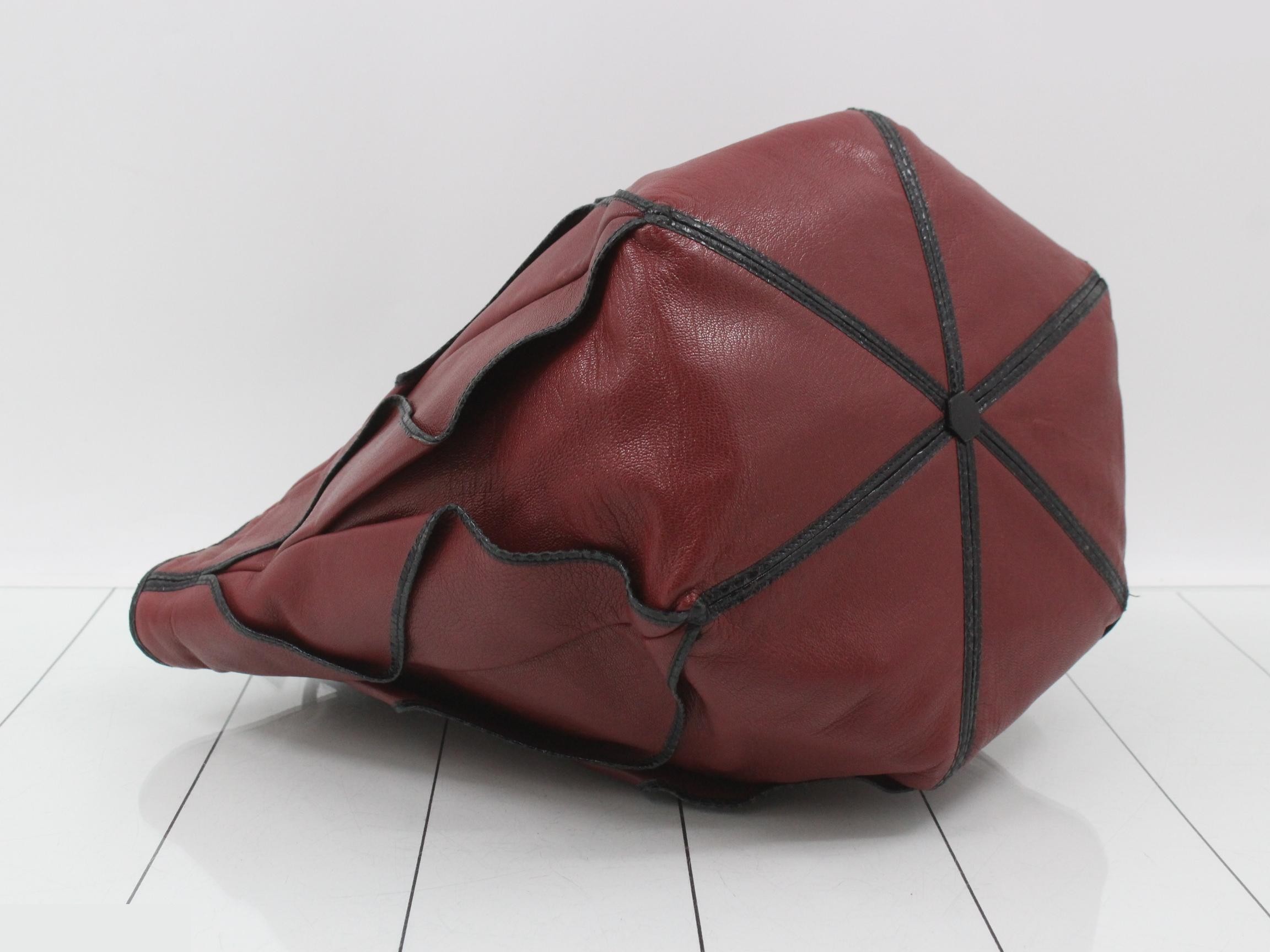 Tote bag, Bordeaux leather — view 5