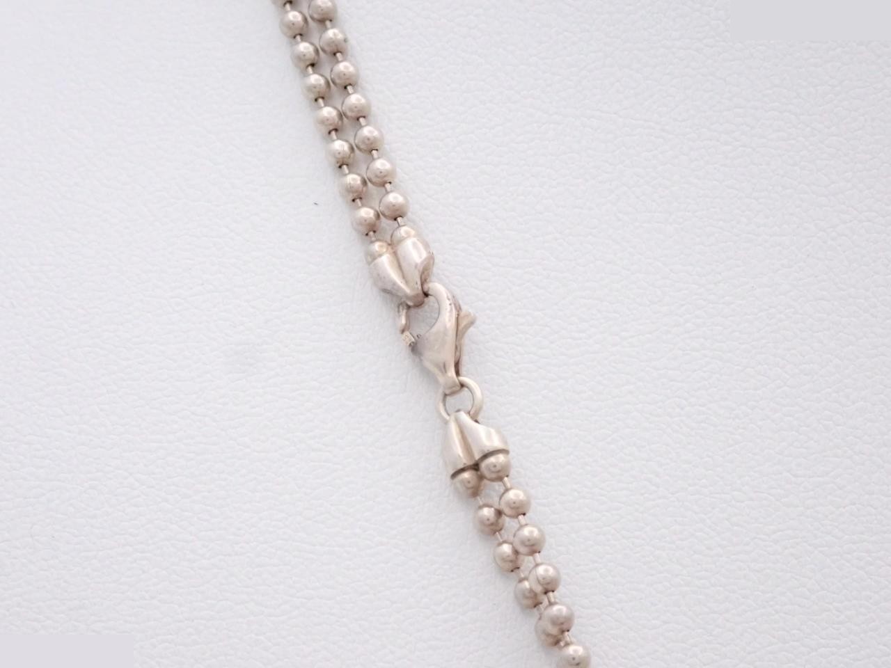 ball chain necklace, 925 sterling silver, 23.0g, chain approximately 50cm. — view 2