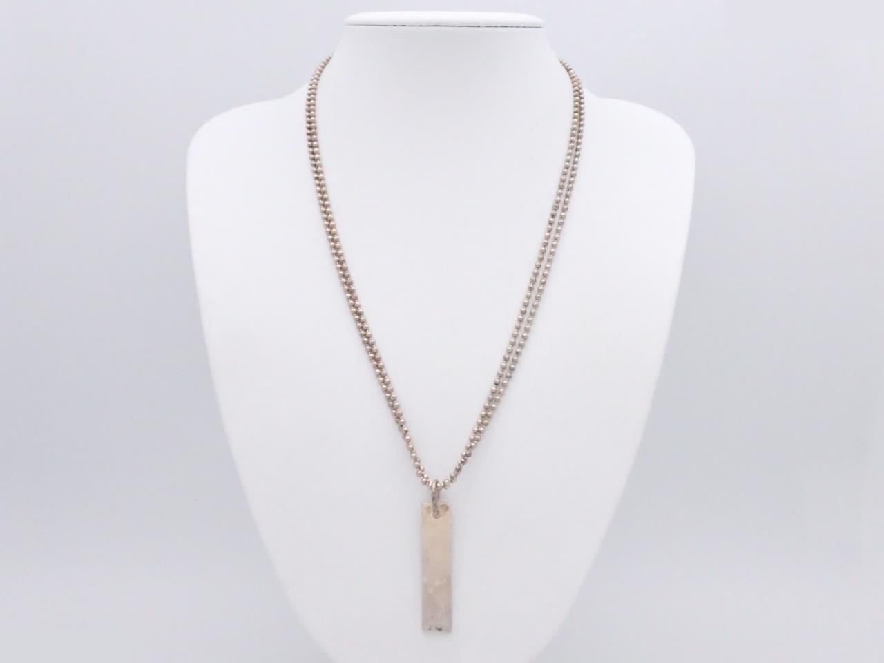 ball chain necklace, 925 sterling silver, 23.0g, chain approximately 50cm. — view 3