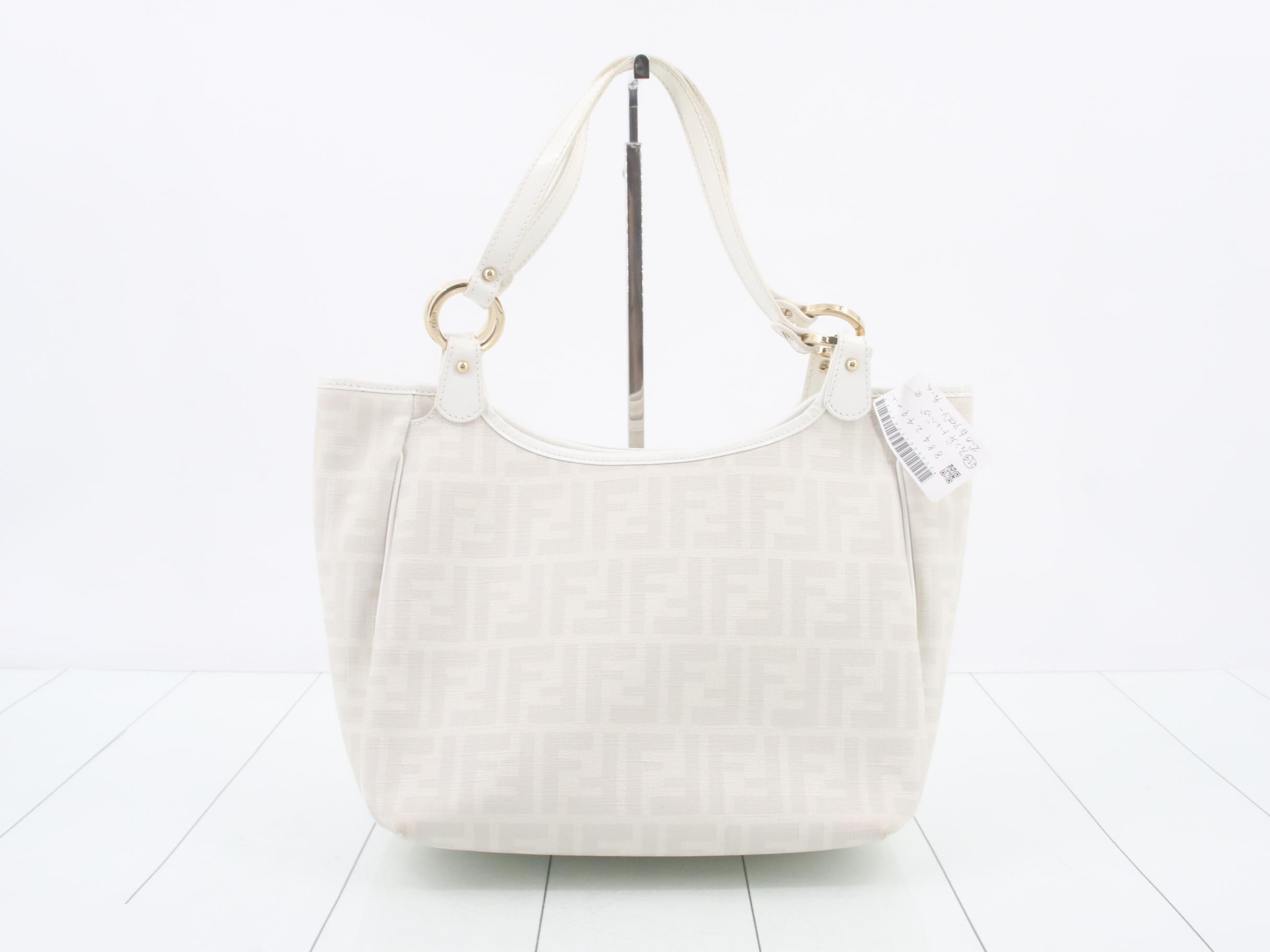 tote bag, Zucca pattern, white/ivory, with charm. — view 2