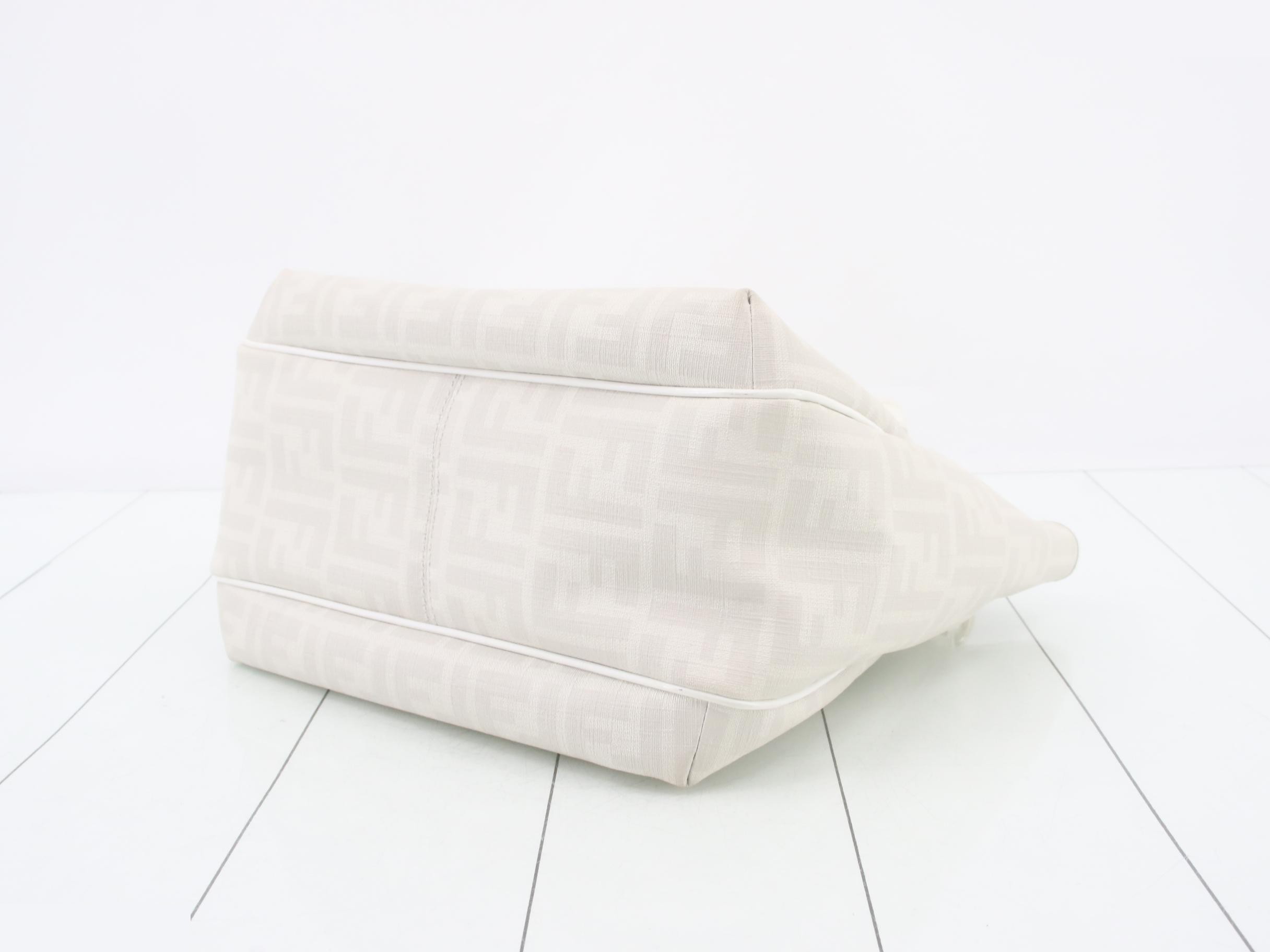 tote bag, Zucca pattern, white/ivory, with charm. — view 6