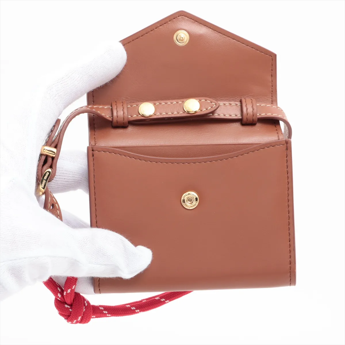 5MT024 Leather Compact Wallet Brown — view 3
