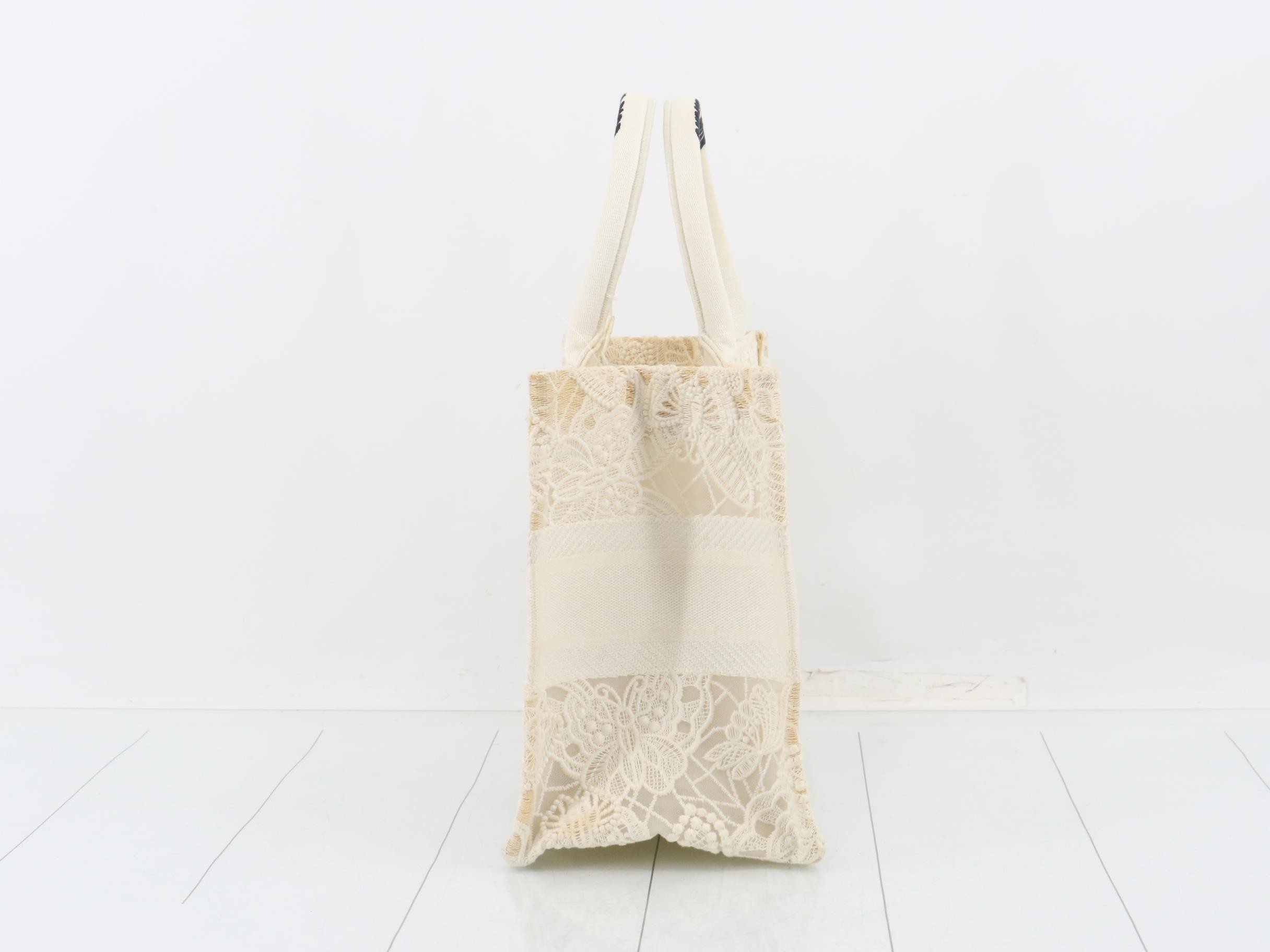 Book Tote Small, Butterfly Embroidery, Lace Tote Bag — view 3