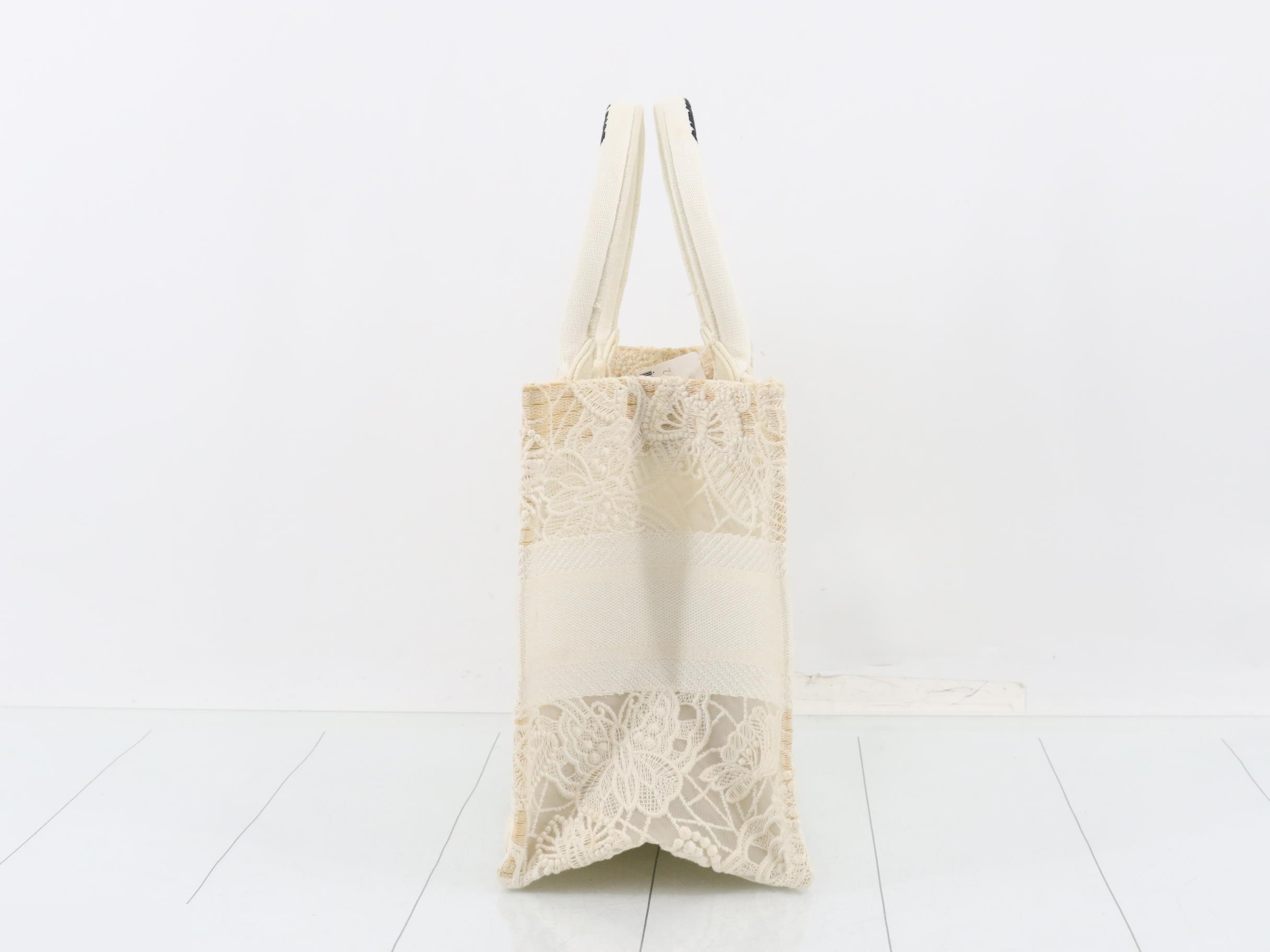 Book Tote Small, Butterfly Embroidery, Lace Tote Bag — view 4