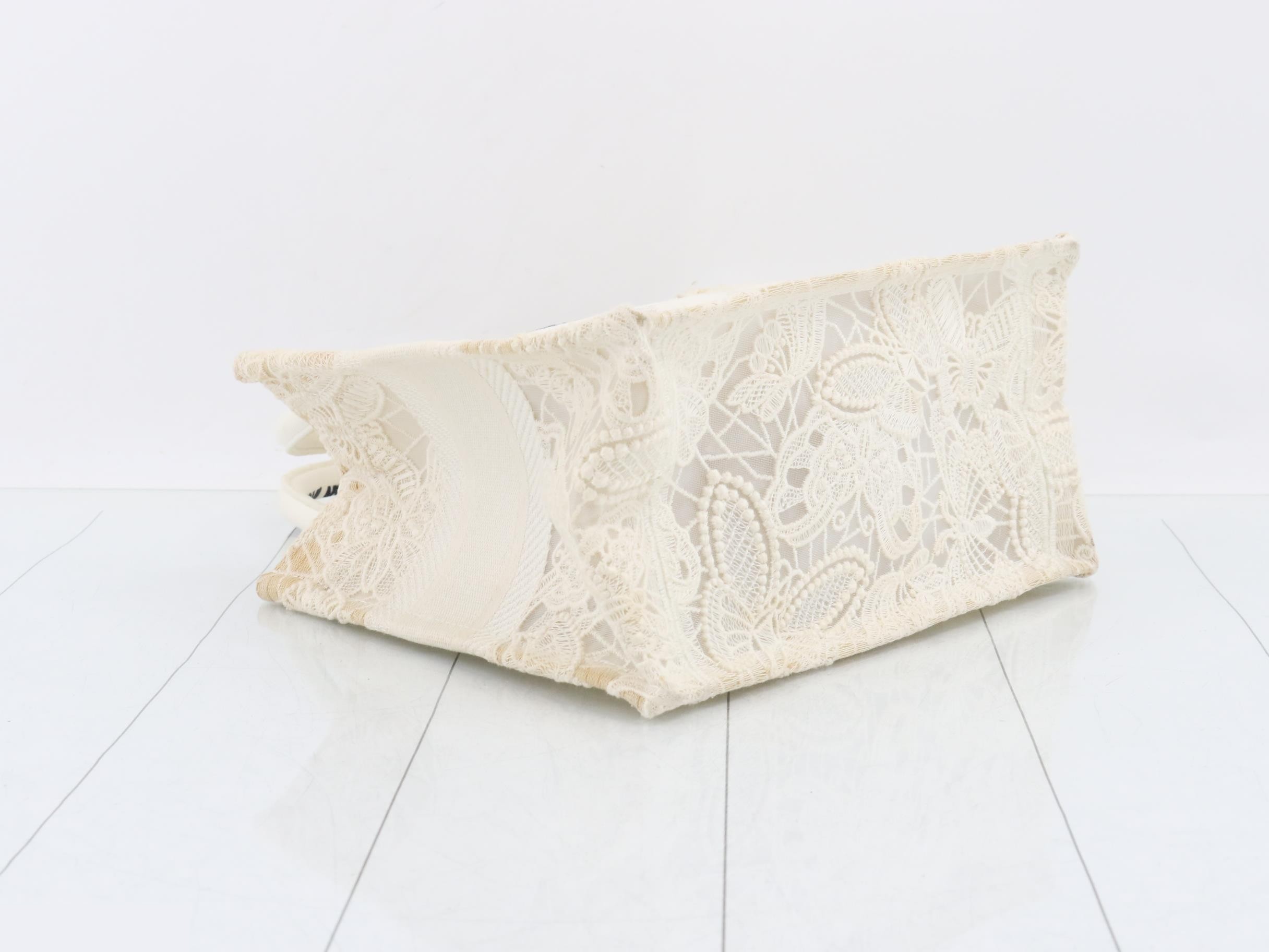 Book Tote Small, Butterfly Embroidery, Lace Tote Bag — view 5