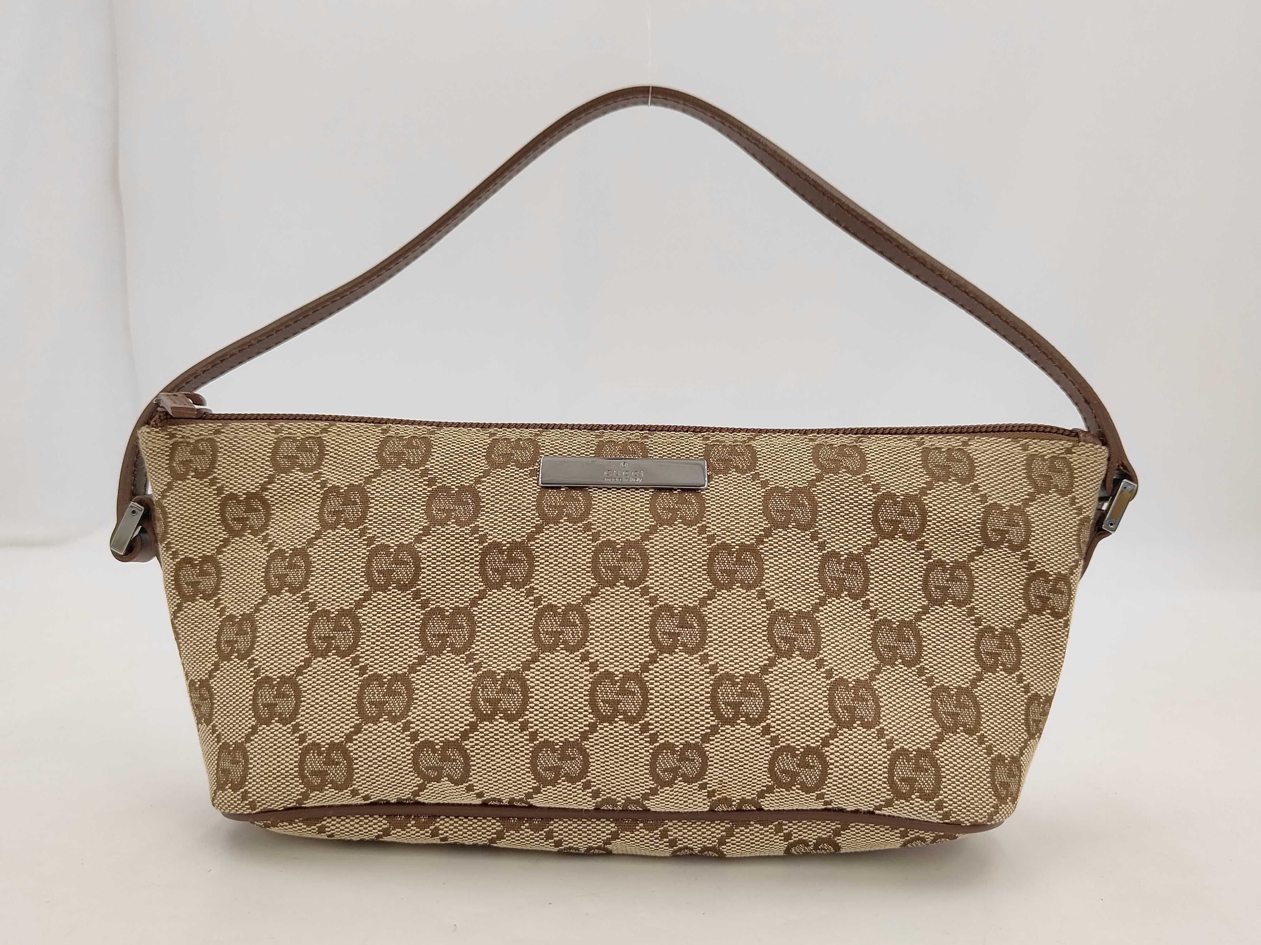 GG Canvas Accessory Pouch, Brown, 07198 (Pouch)