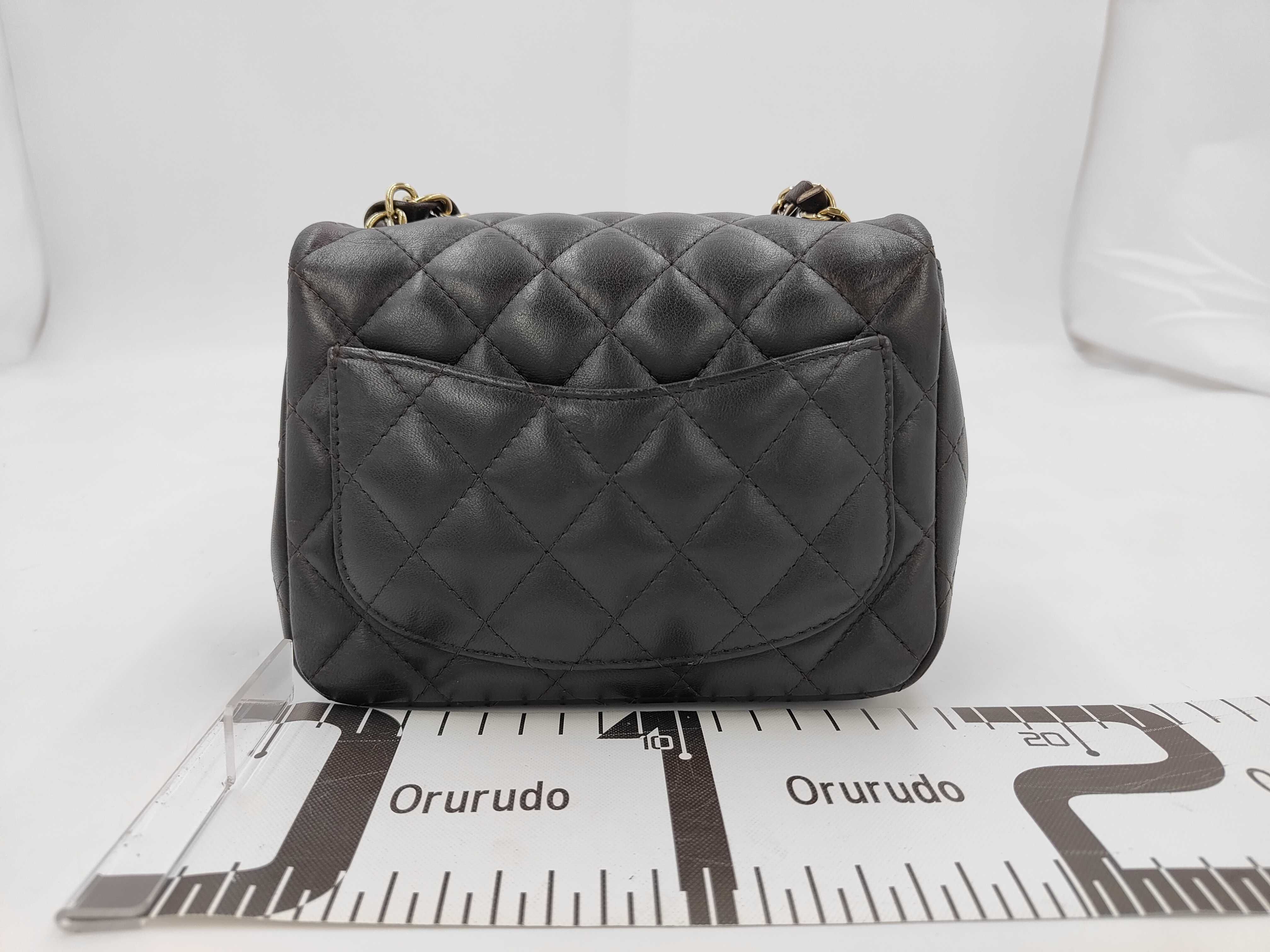 Lambskin Dark Brown Mini Matelassé RFID Shoulder Bag — view 2